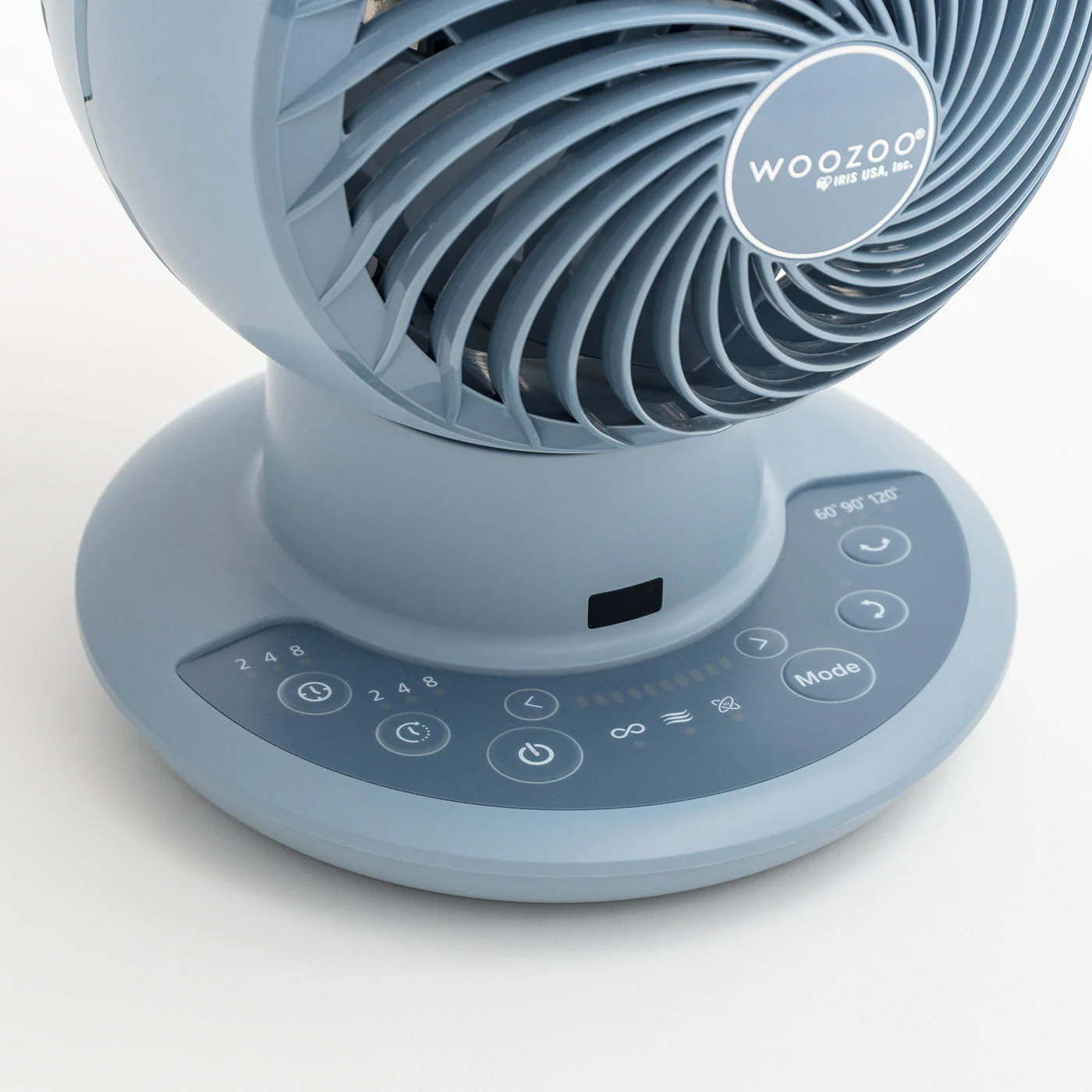 Medium WOOZOO Oscillating 8-in-1 Vortex Fan with Remote and Timer Function, Tabletop Multi-Oscillation Air Circulator Fan with 10 Speed Settings and 89 Ft Max Air Distance, Steel Blue - Image 5