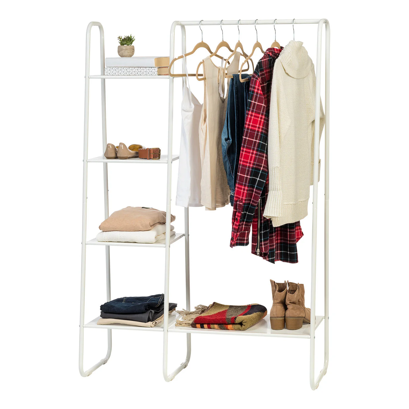 Metal Garment Rack with Metal Mesh Shelves - Image 11