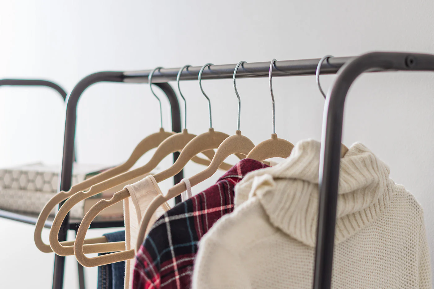 Metal Garment Rack with Metal Mesh Shelves - Image 6