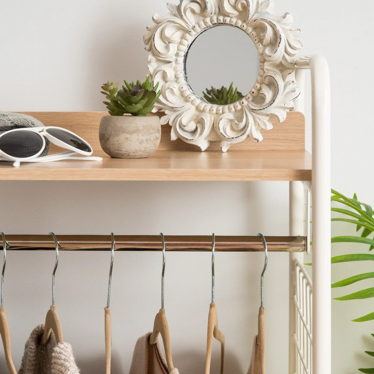 Metal Garment Rack with Side Racks - Image 4