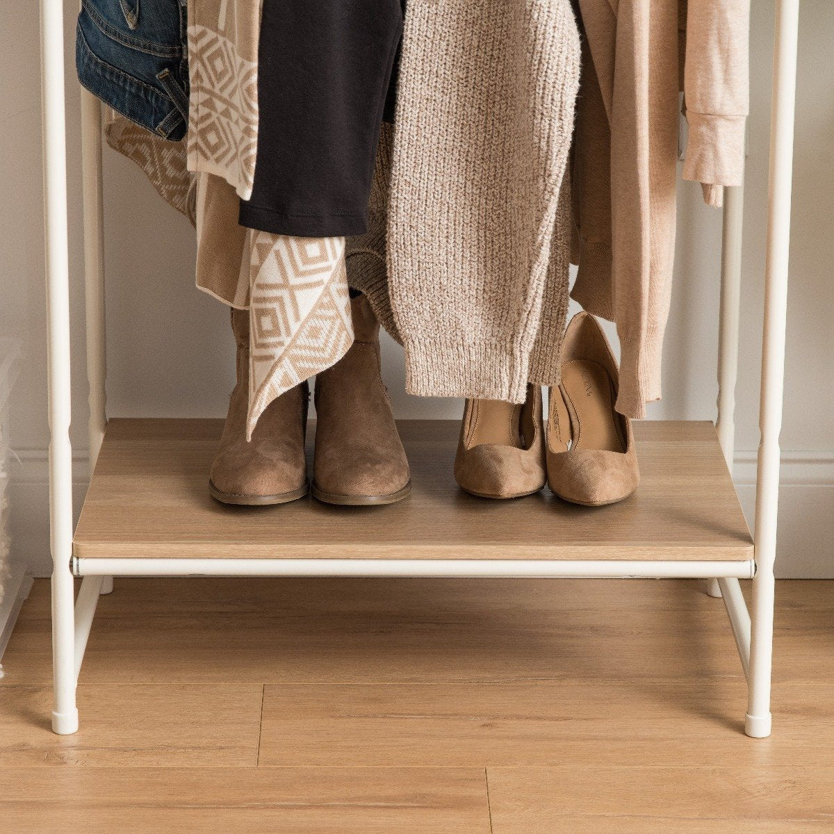 Metal Garment Rack with Side Racks - Image 5