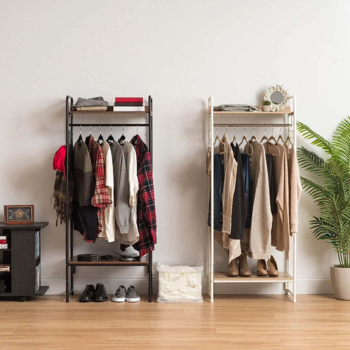 Metal Garment Rack with Side Racks - Image 8