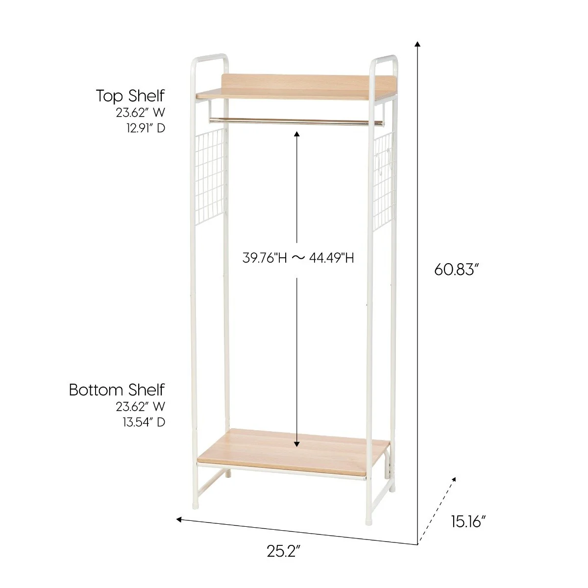 Metal Garment Rack with Side Racks - Image 9