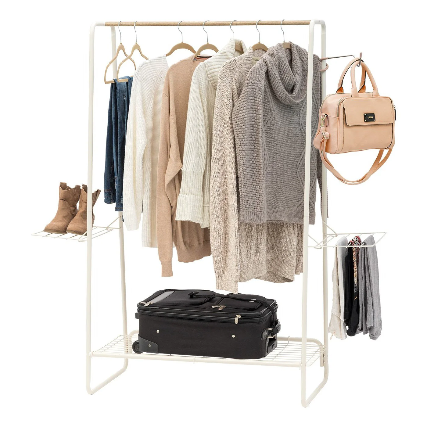 Metal Garment Rack with Wire Shelf - Large - Image 8