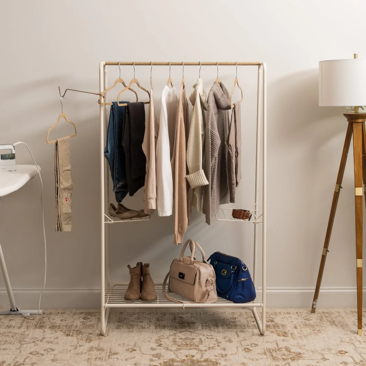 Metal Garment Rack with Wire Shelf - Large - Image 9