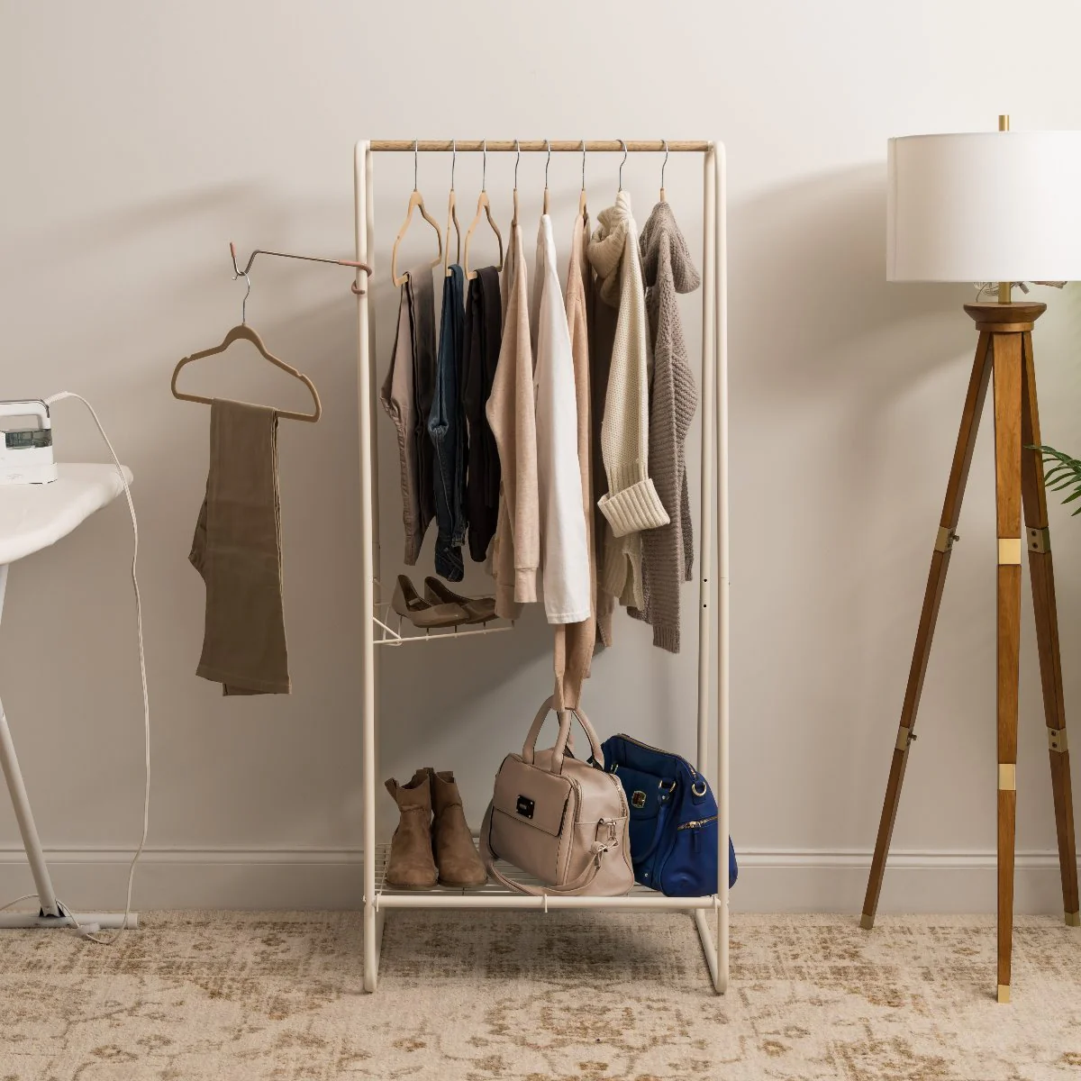 Metal Garment Rack with Wire Shelf - Medium - Image 13