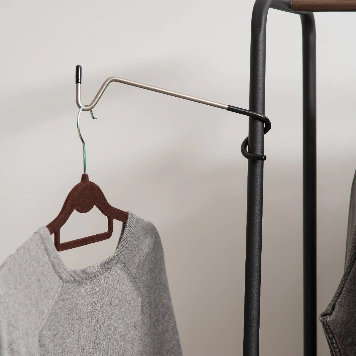 Metal Garment Rack with Wire Shelf - Medium - Image 5
