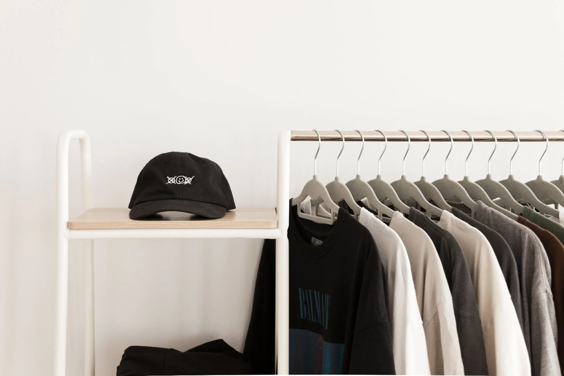 Metal Garment Rack with Wood Shelf - 5 Shelf - Image 10