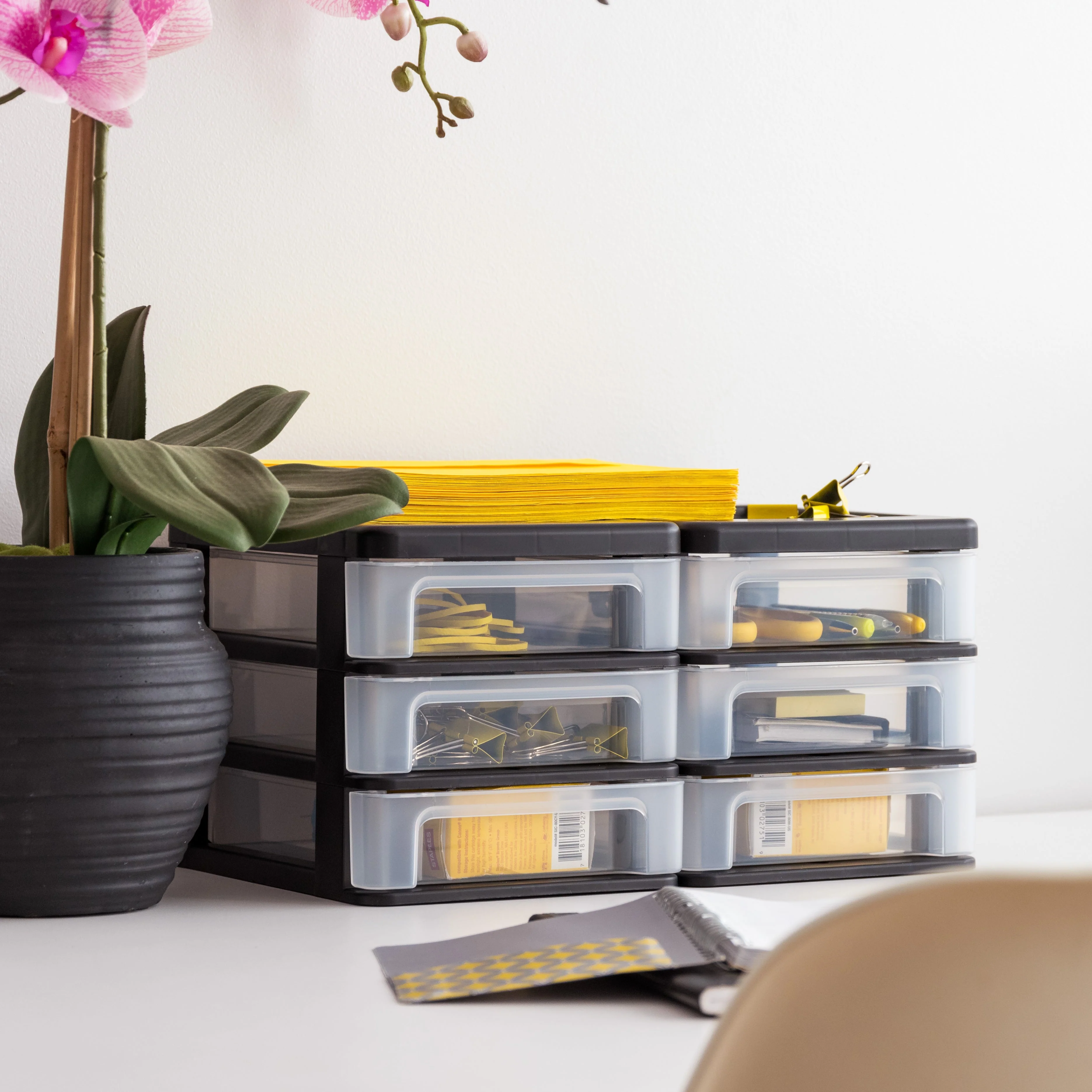 Mini 3 Drawer Desktop Organizer, Black, 2 Pack - Image 11