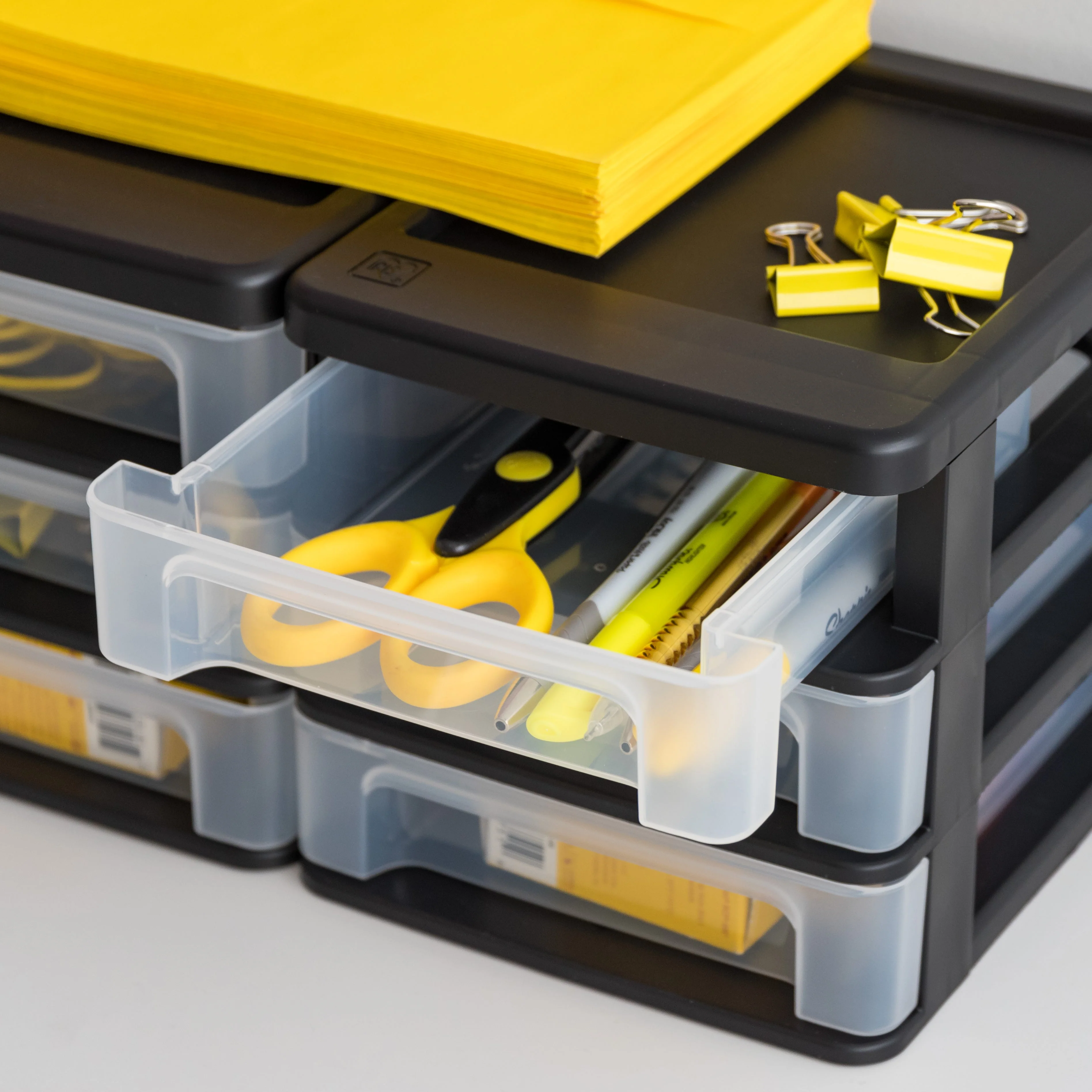 Mini 3 Drawer Desktop Organizer, Black, 2 Pack - Image 12