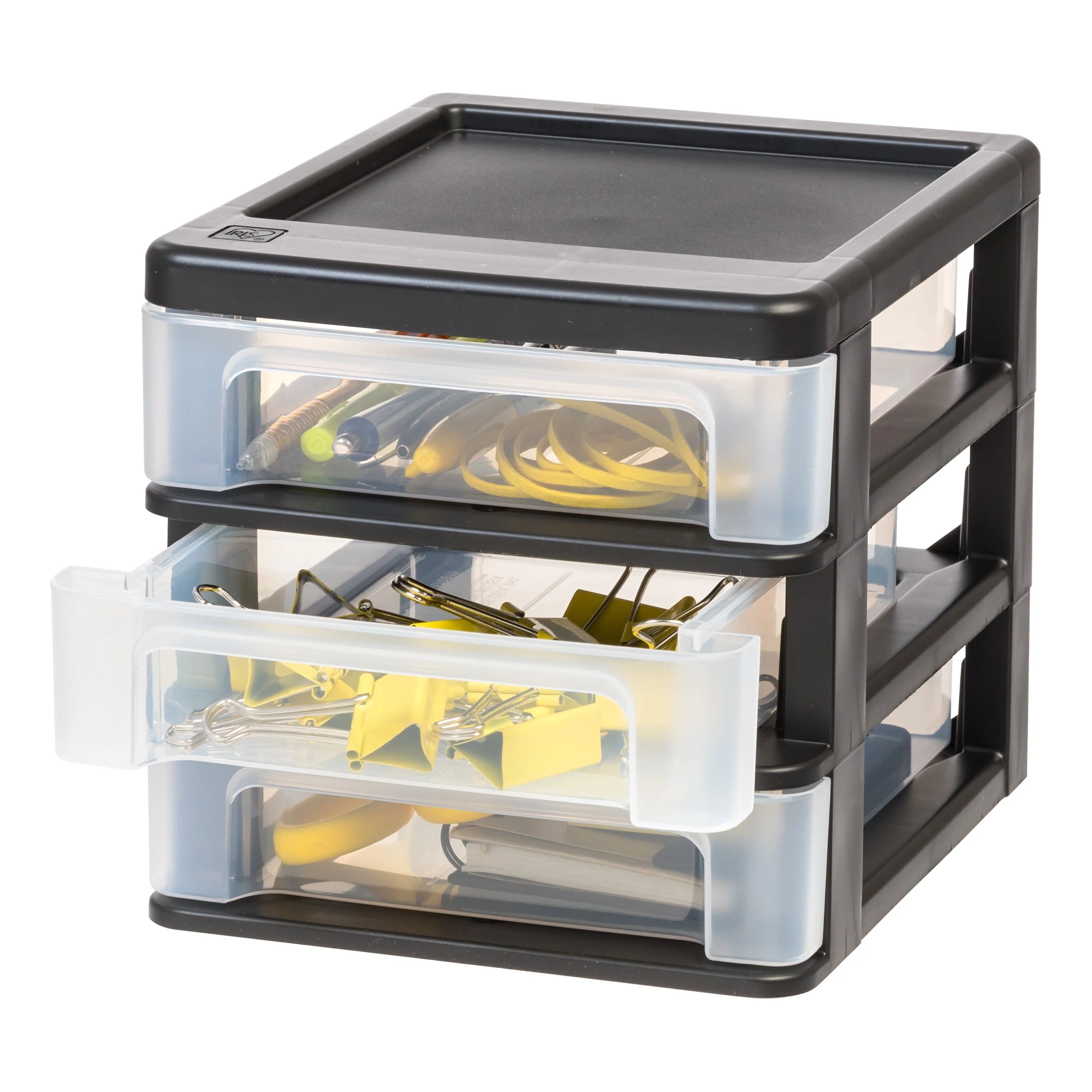 Mini 3 Drawer Desktop Organizer, Black, 2 Pack - Image 3