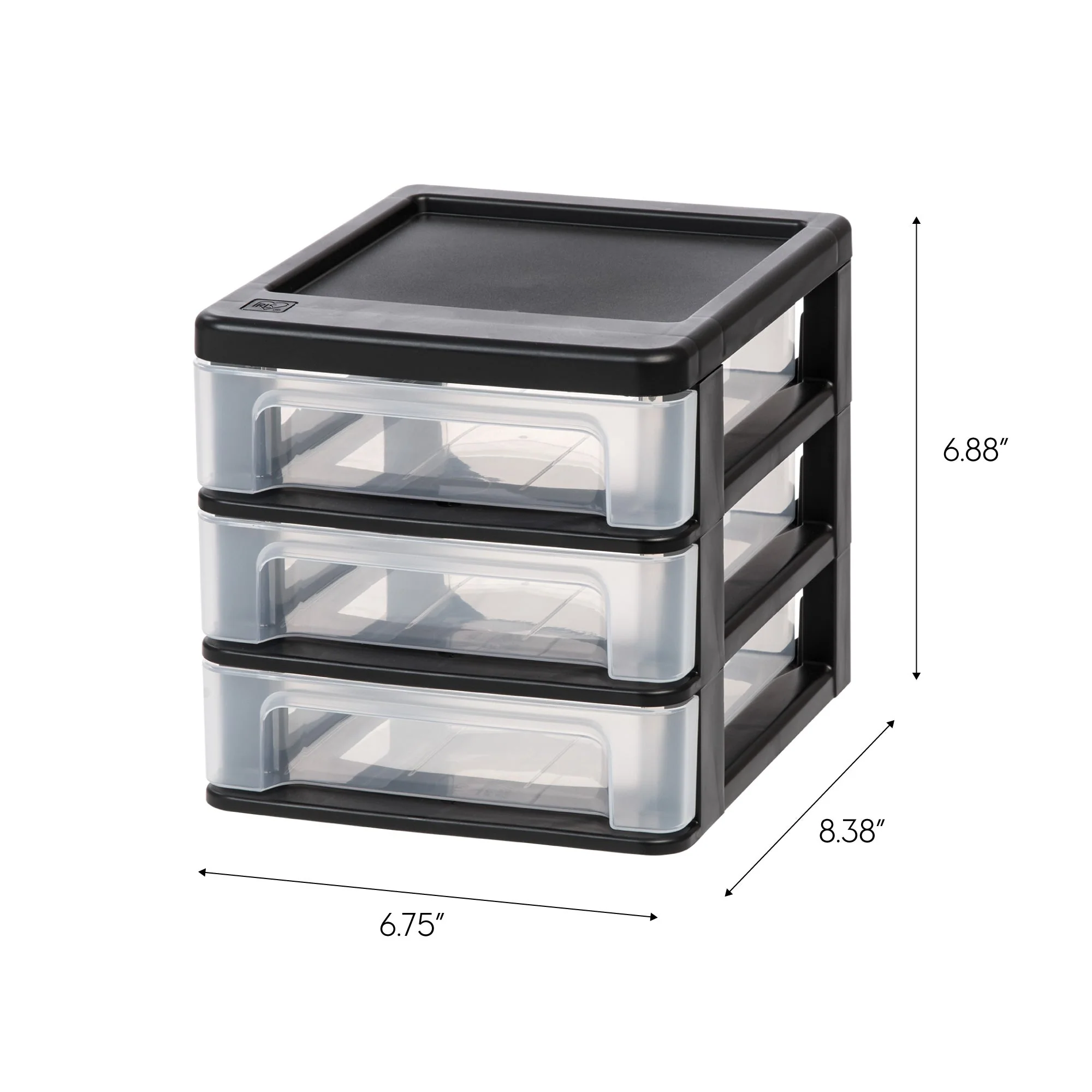 Mini 3 Drawer Desktop Organizer, Black, 2 Pack - Image 4