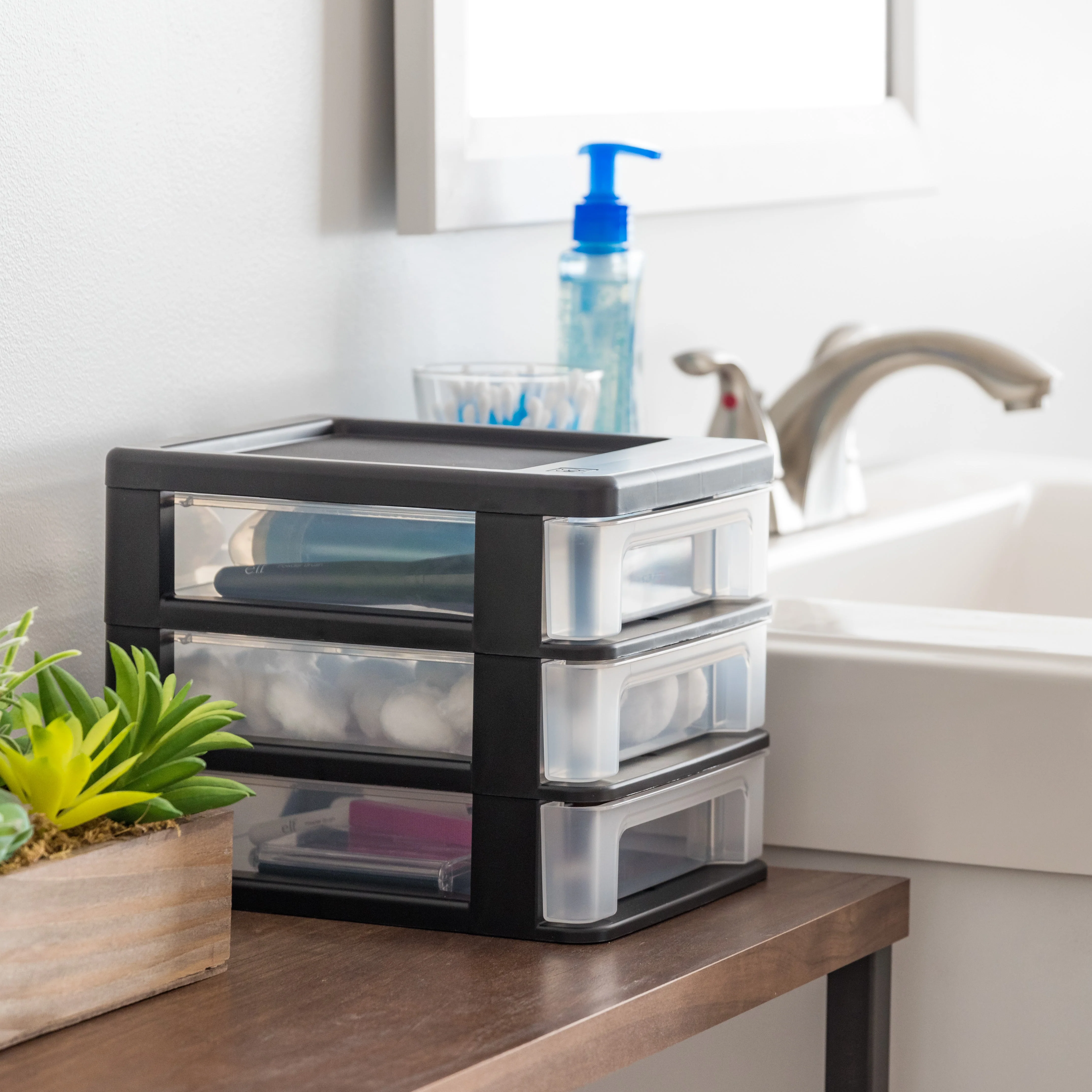 Mini 3 Drawer Desktop Organizer, Black, 2 Pack - Image 7
