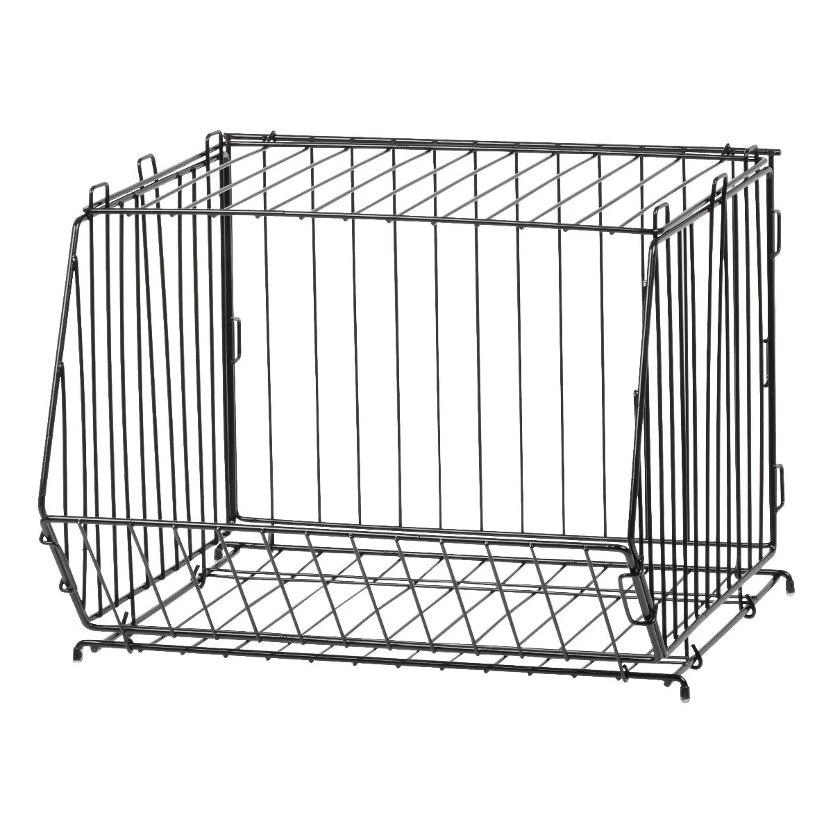 Modular Wire Stacking Storage Basket, Black - Image 6