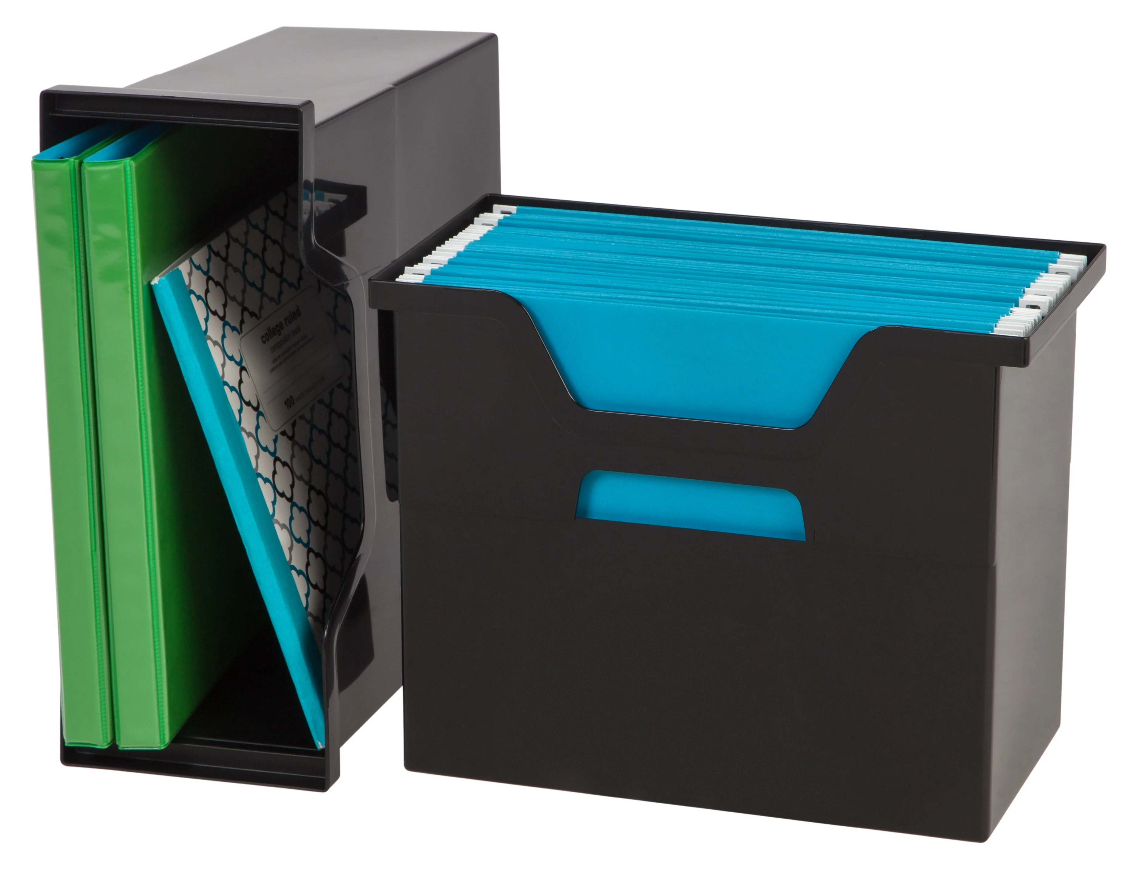 Open Storage Basket, File Organizer, Medium, Black, 6 Pack - Image 3