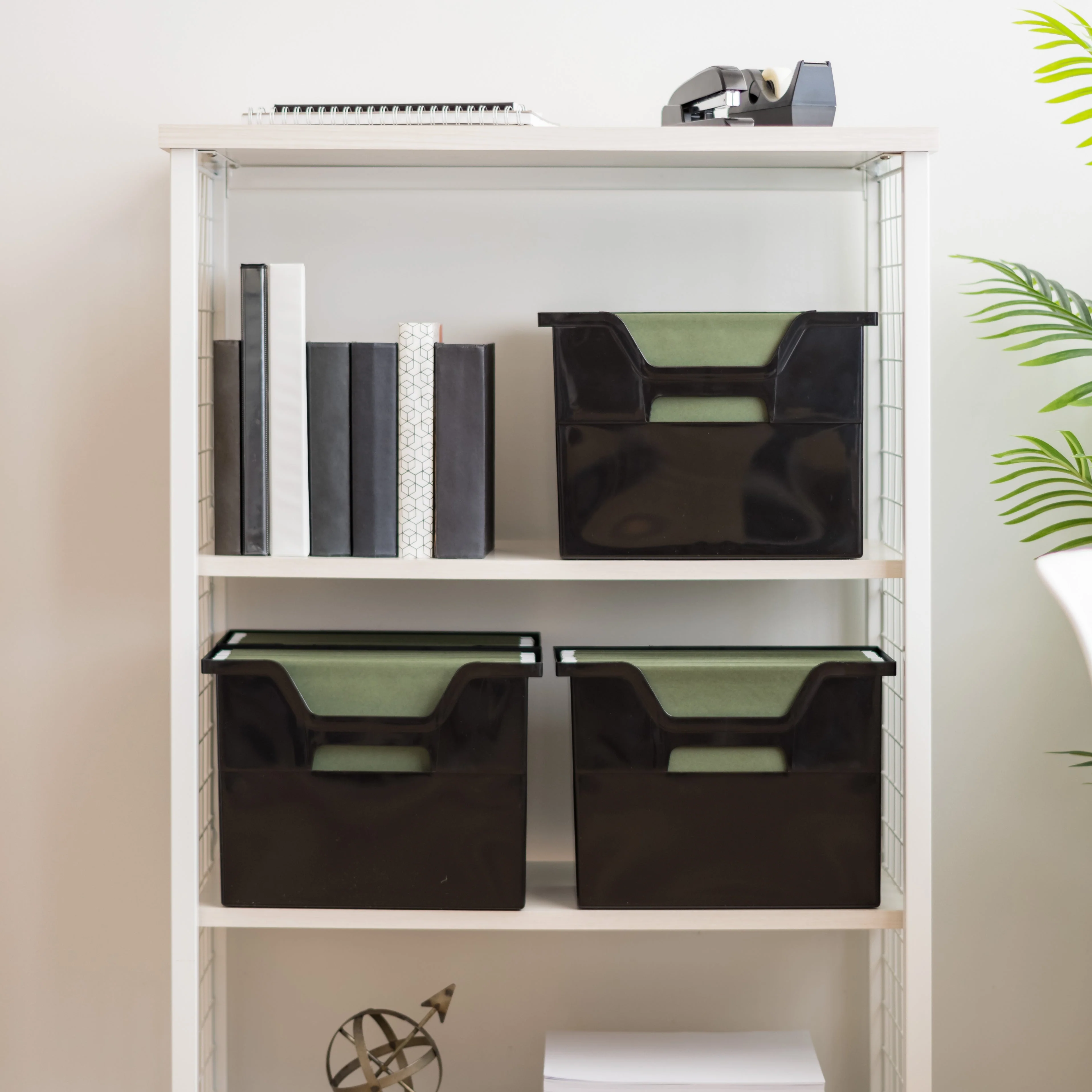 Open Storage Basket, File Organizer, Medium, Black, 6 Pack - Image 5