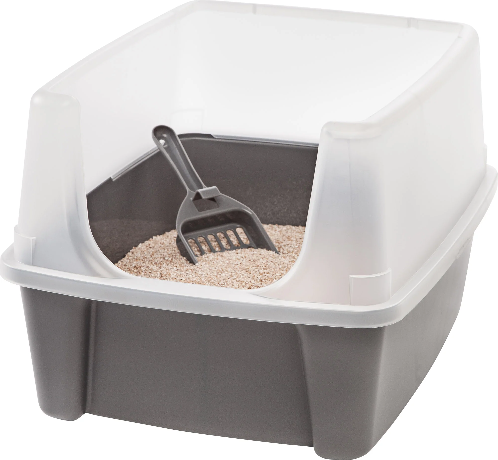 Open-Top Cat Litter Box with Shield and Scoop - Image 9