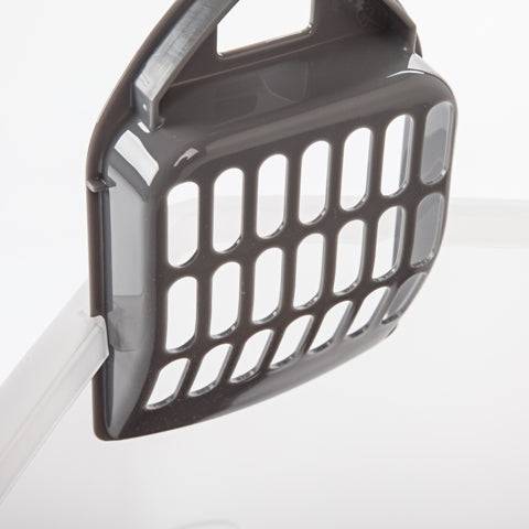 Open-Top Cat Litter Box with Shield and Scoop, Dark Gray - Image 3