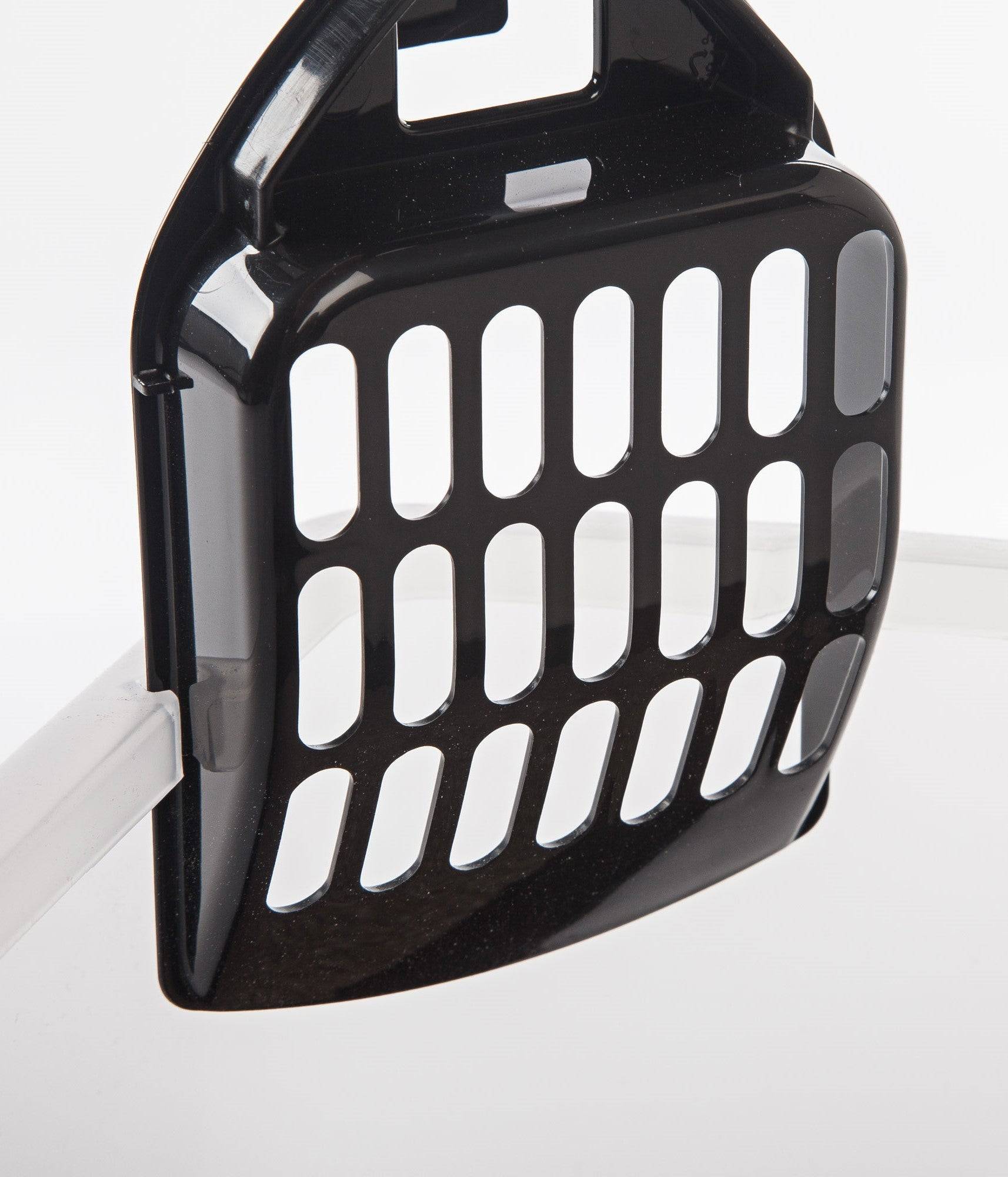 Open-Top Cat Litter Box with Shield and Scoop, Navy - Image 5