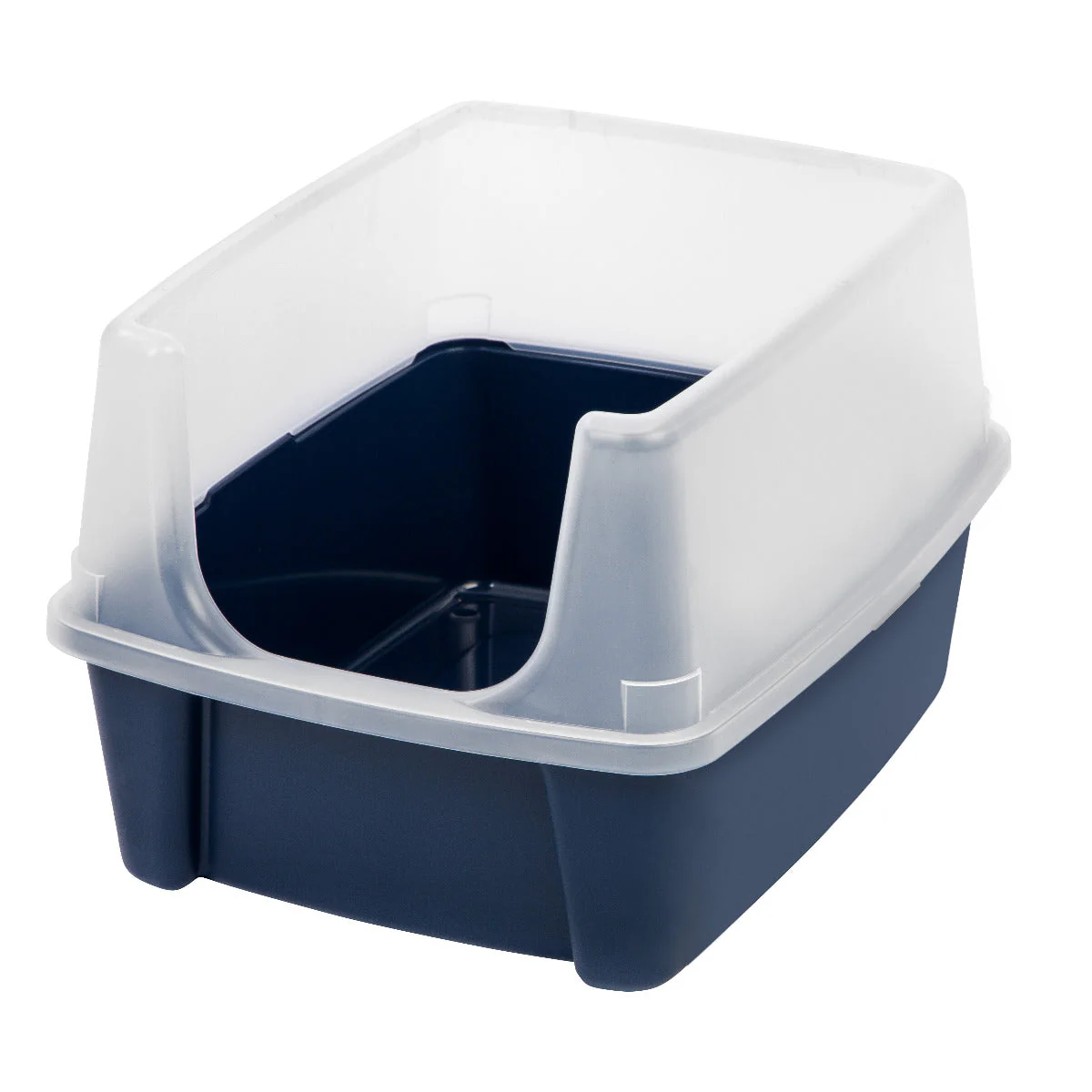 Open-Top Cat Litter Box with Shield, without scoop, Navy - Image 6