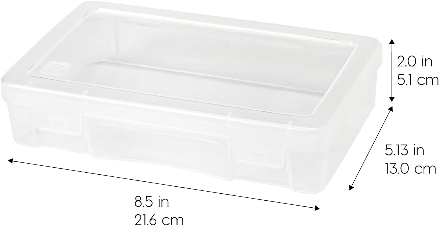 Pencil Case Plastic Pouch Box Storage Organizer for Beads, Pens, and Art Supplies, 6-Pack - Image 2