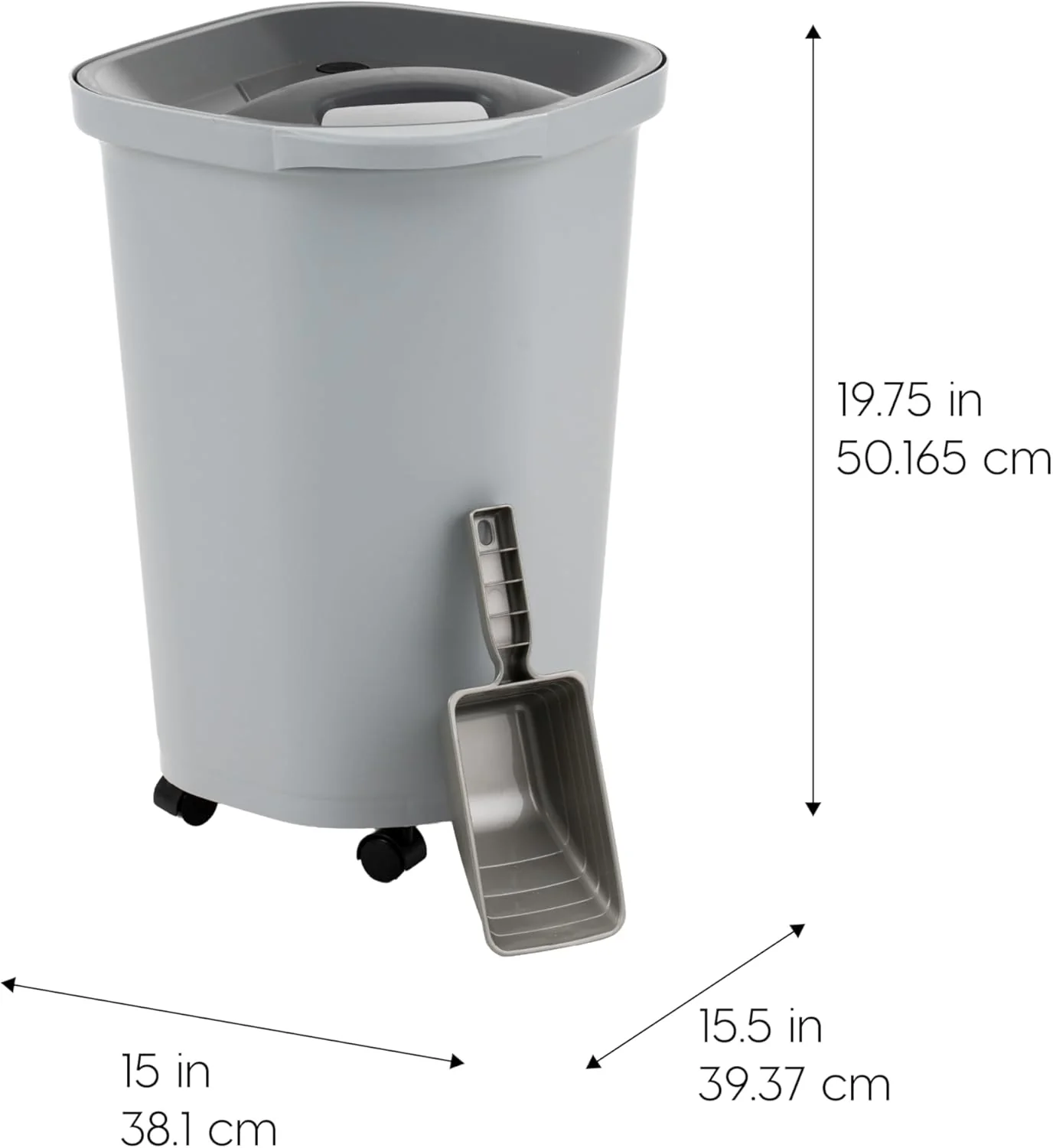 Pet Food Storage Container 25 lbs, Premium 60% Improved Airtight Seal with Air Valve, 2 Cup Scoop, Removable Wheels, Easy to Open - Image 2