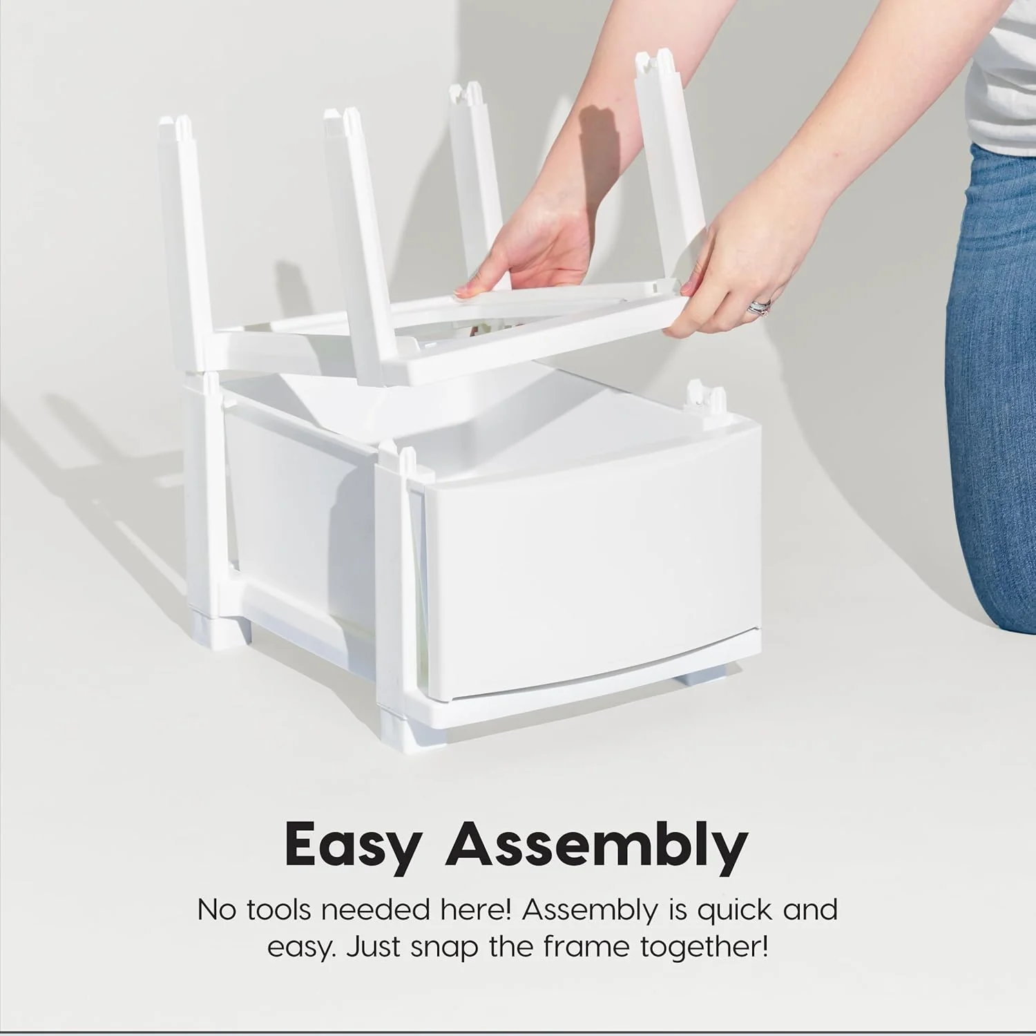 Plastic Drawer Storage Organizer, 4-Drawers, White - Image 5