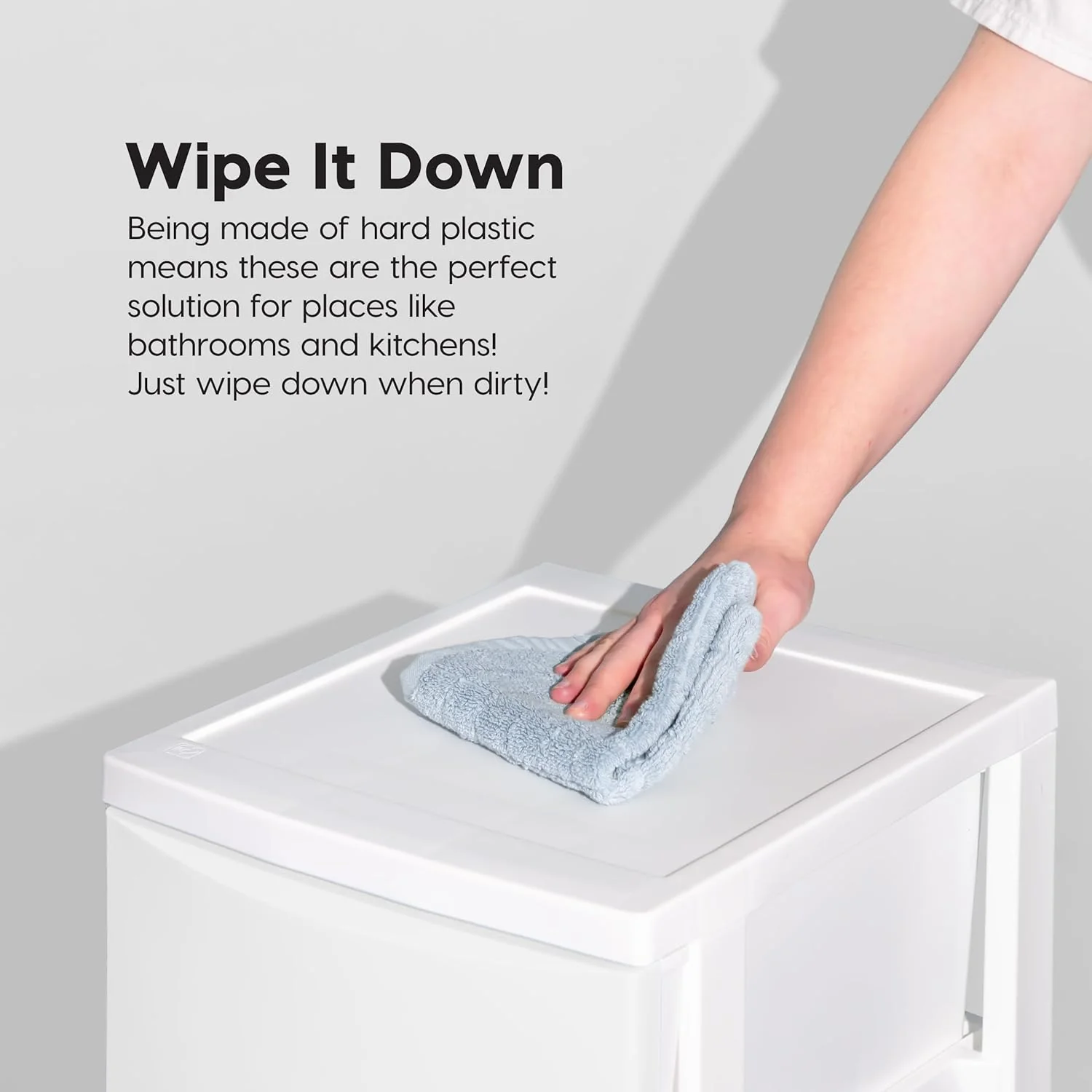 Plastic Drawer Storage Organizer, 4-Drawers, White - Image 9