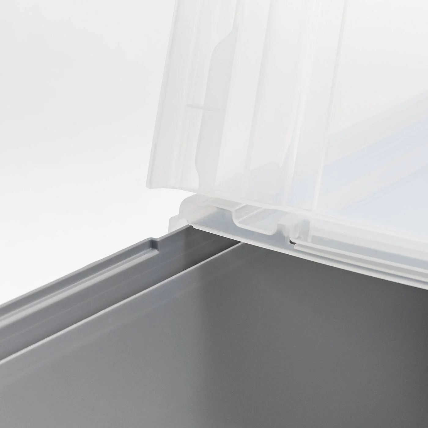 Plastic File Box with Split Lid, Letter Size, Gray, 4/Pack - Image 4