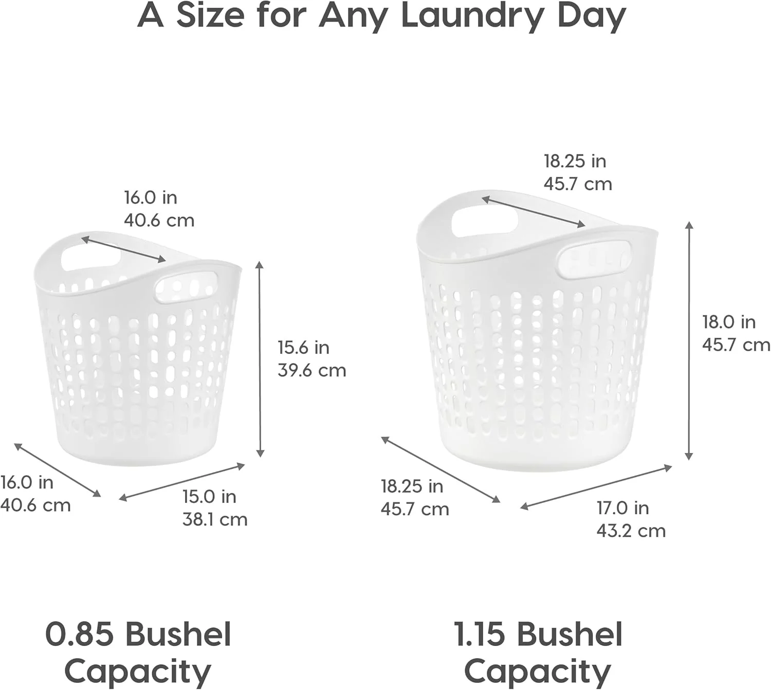 Plastic Laundry Basket, 40L - 3 Pack - Image 3