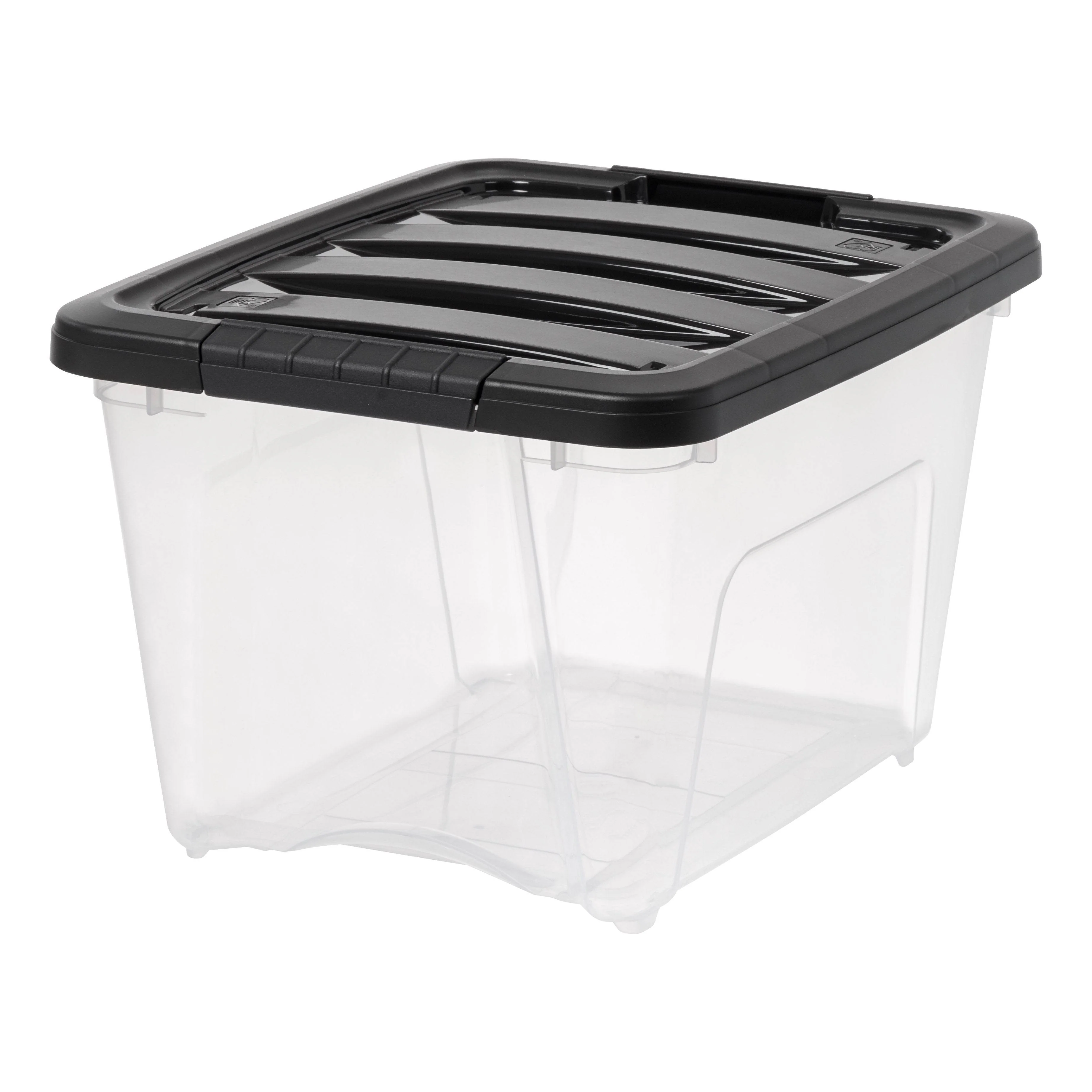 Plastic Storage Bins, Stackable Storage Container with Secure Latching Buckles and Black Lid, 19 Qt. - Image 2