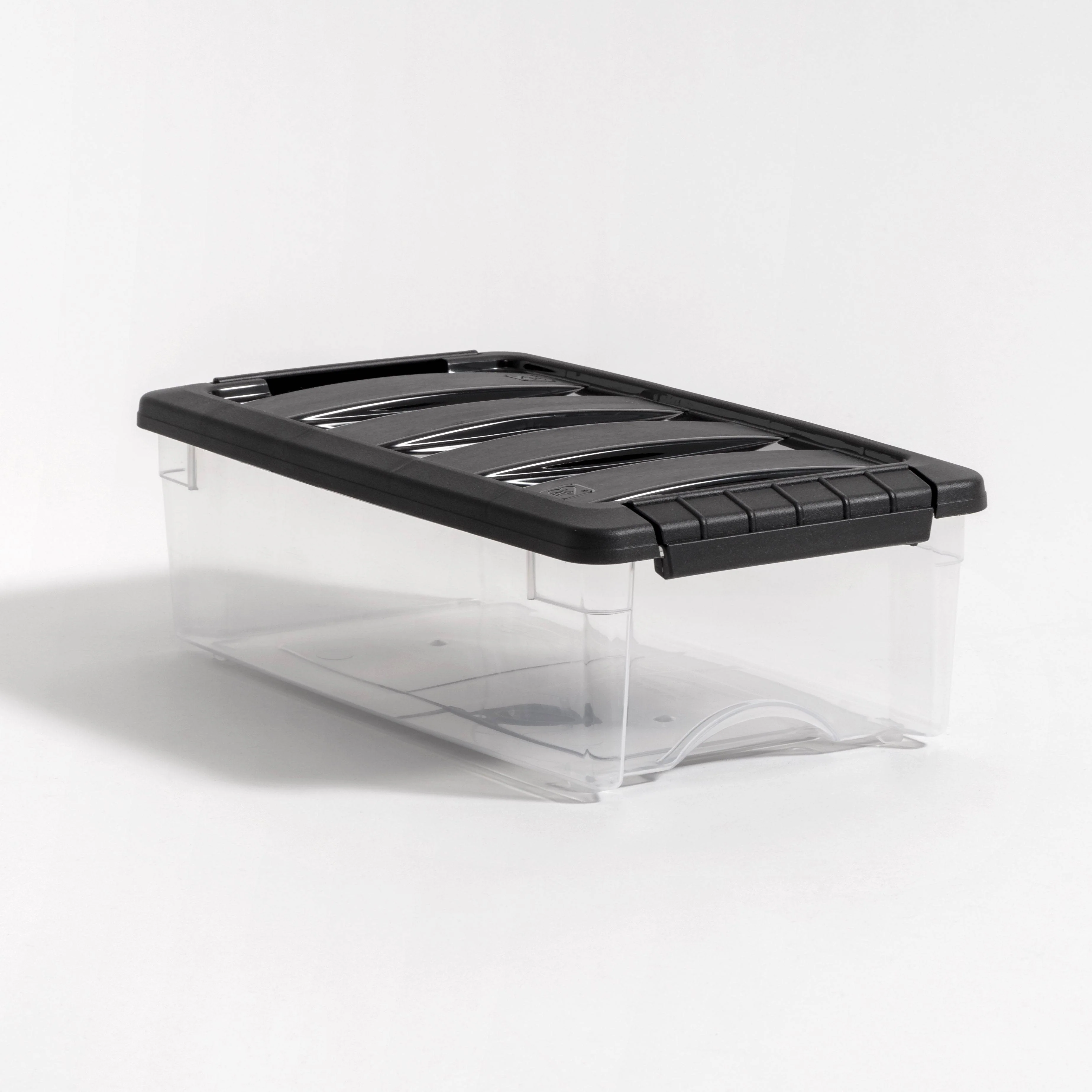 Plastic Storage Bins, Stackable Storage Container with Secure Latching Buckles and Black Lid, 5 Qt. - Image 3