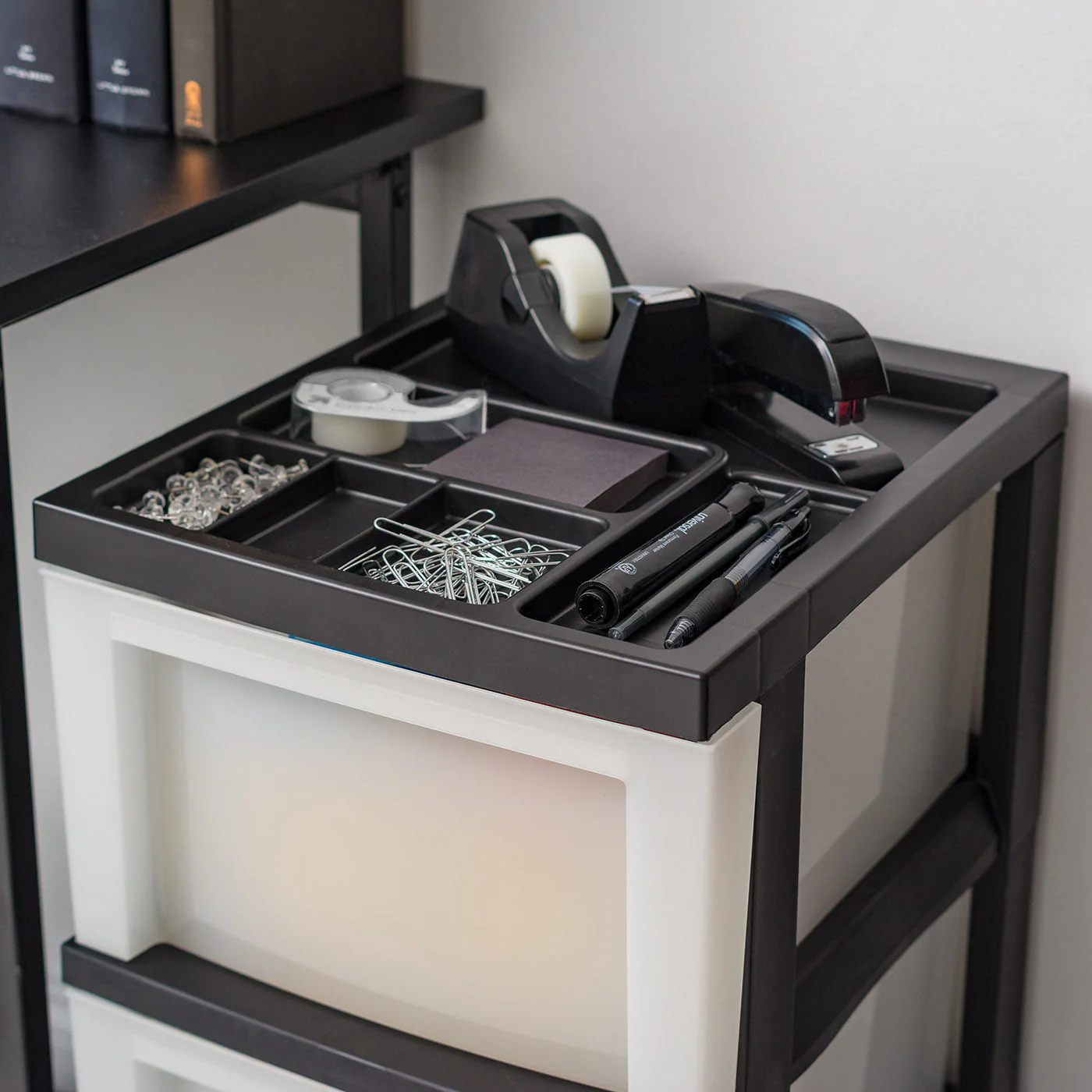 Plastic Storage-Drawer, Organizer-Cart, 6, Black/Pearl - Image 5