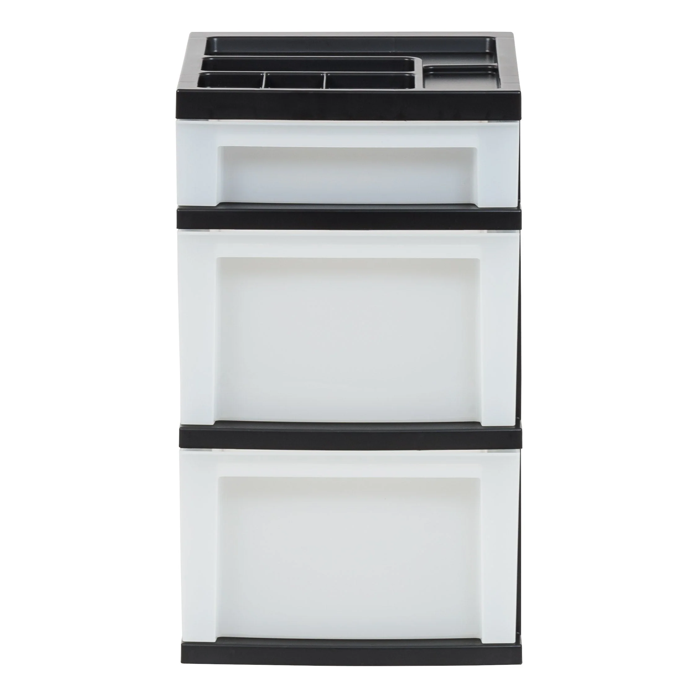 Plastic Storage, Organizer 3 Drawer Cart, Black/Pearl - Image 3
