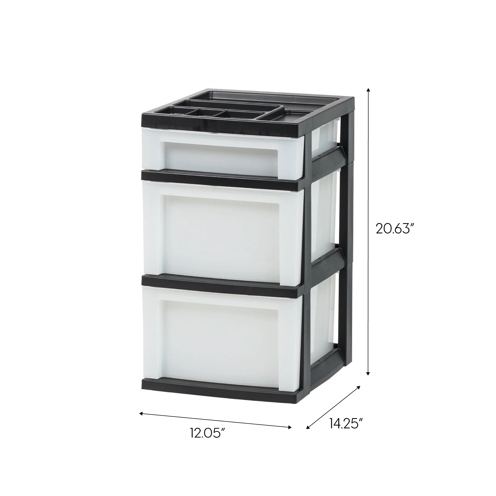 Plastic Storage, Organizer 3 Drawer Cart, Black/Pearl - Image 8