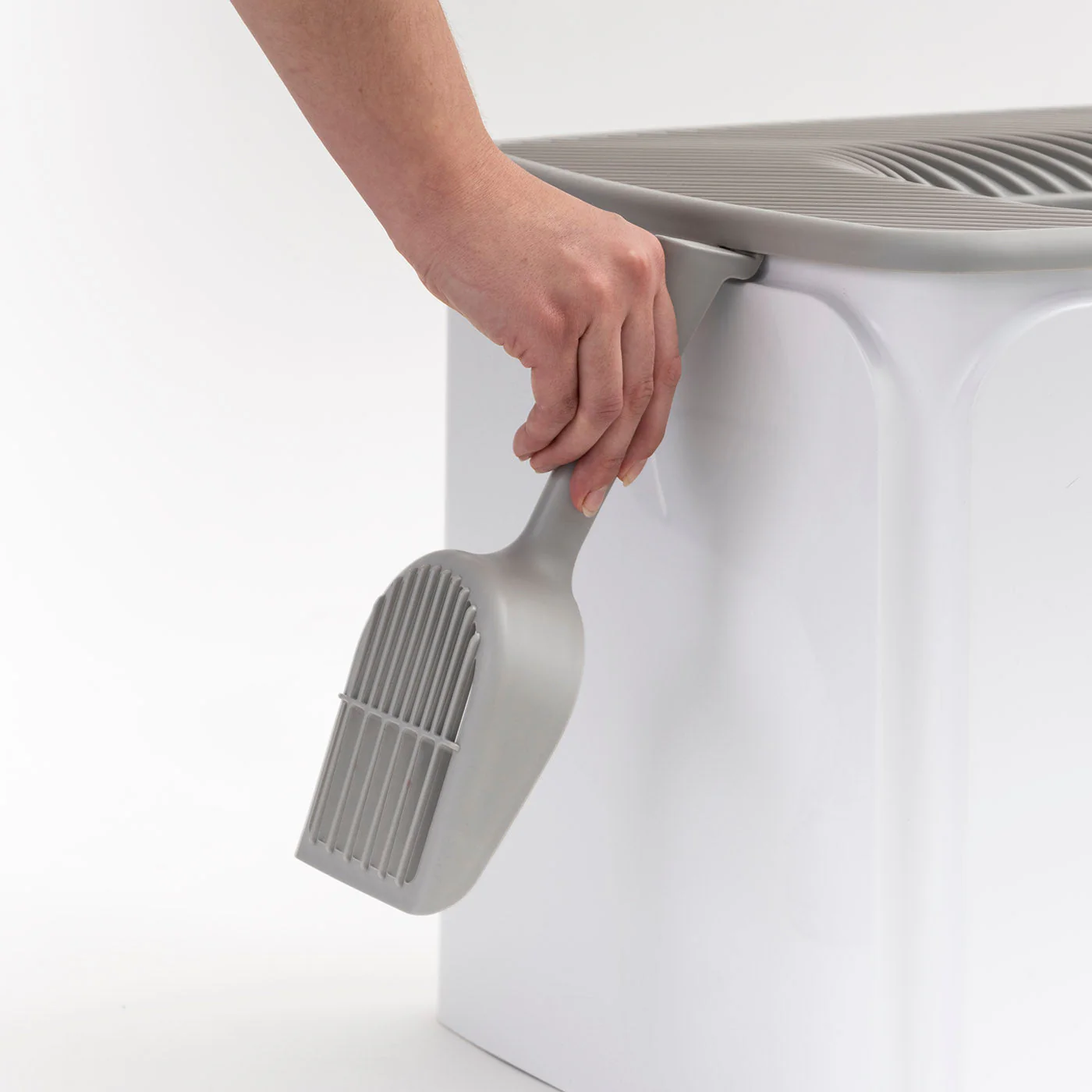 Premium Top Entry Cat Litter Box PRCL-SQ, White - Image 6
