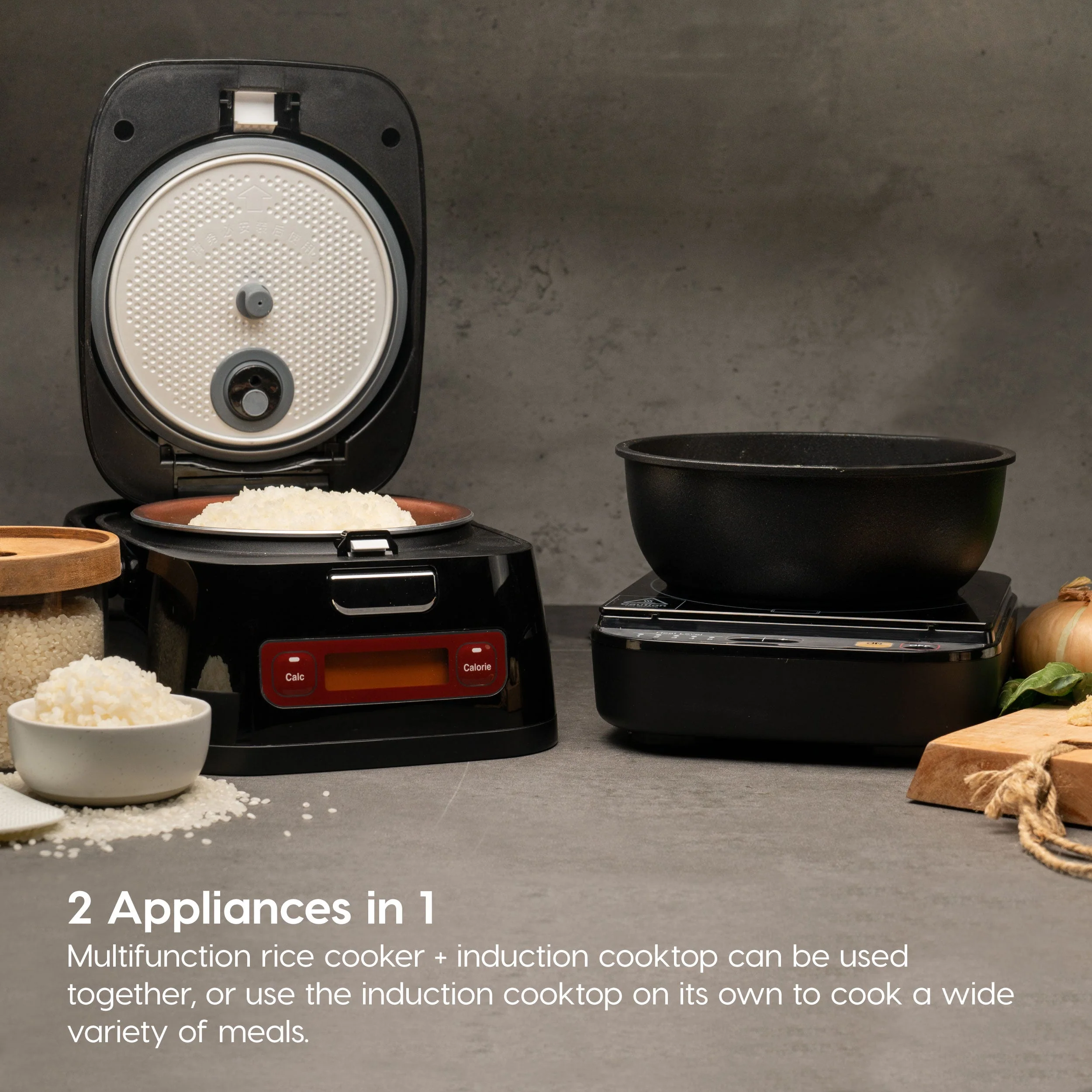 Rice Cooker and Induction Cooktop 2-in-1 with 7 Cooking Modes - Image 3