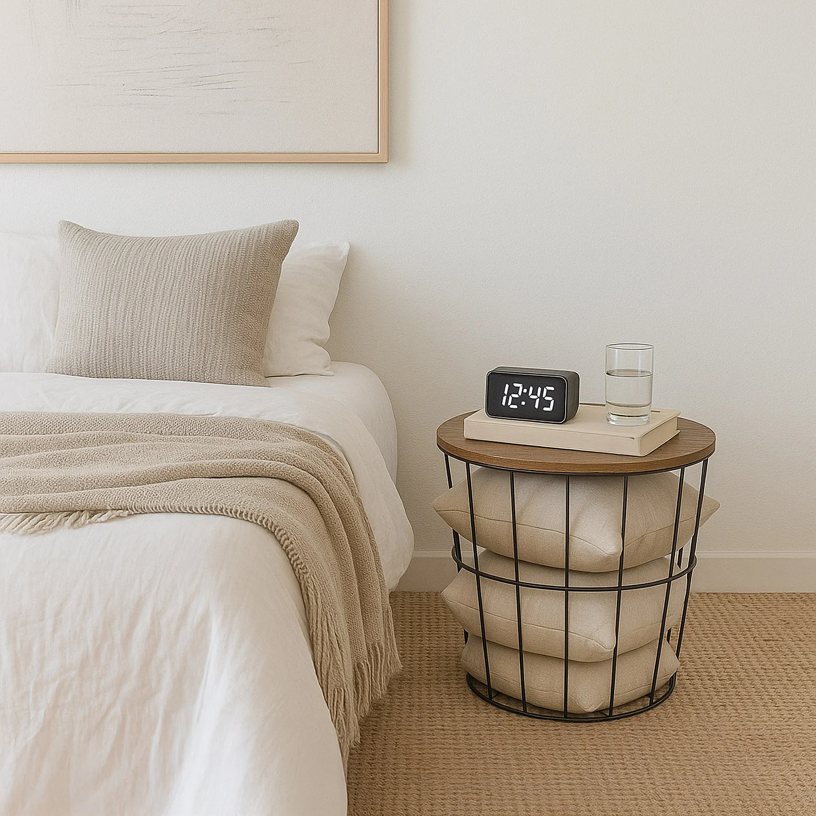 Round Wire Basket with Wooden Lid 2 Pack - Image 7