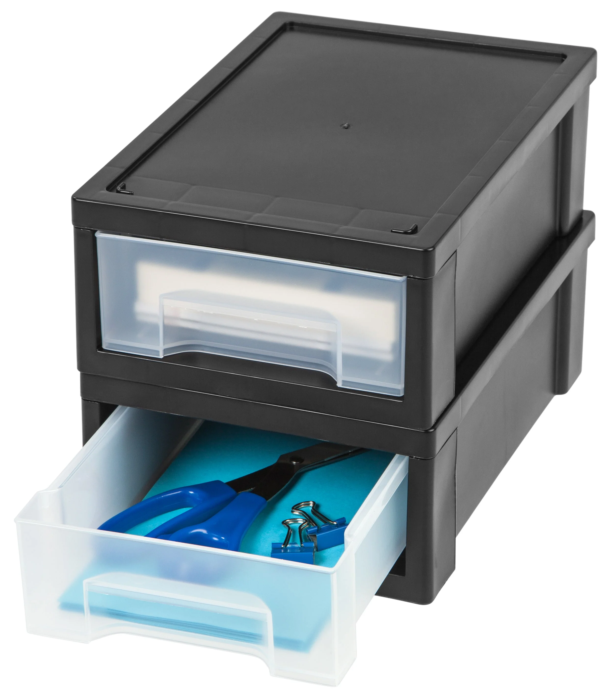 Small Desktop Stacking Drawer, 6 Pack, Black - Image 5