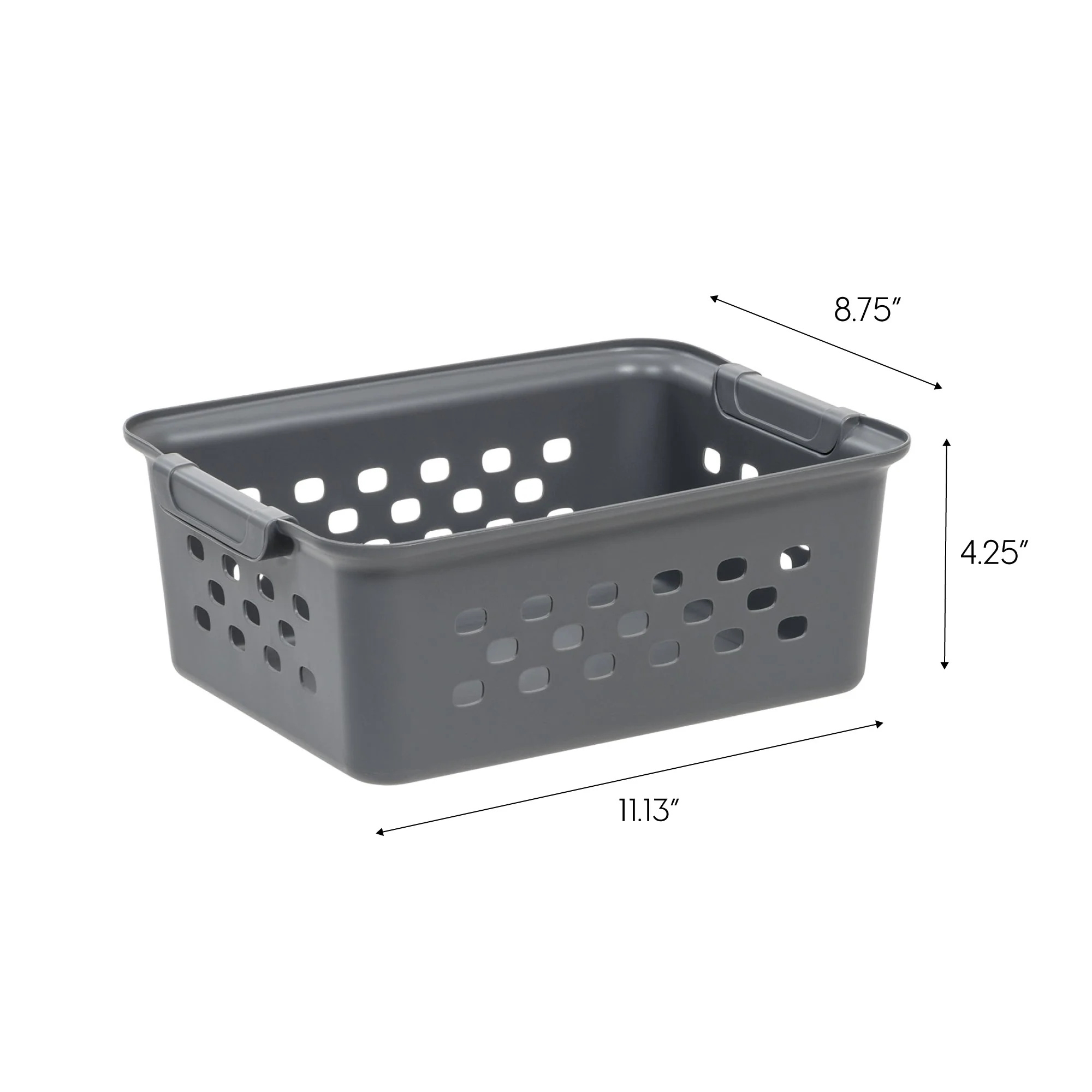Small Organizer Storage Basket, Gray, Pack of 10 - Image 3
