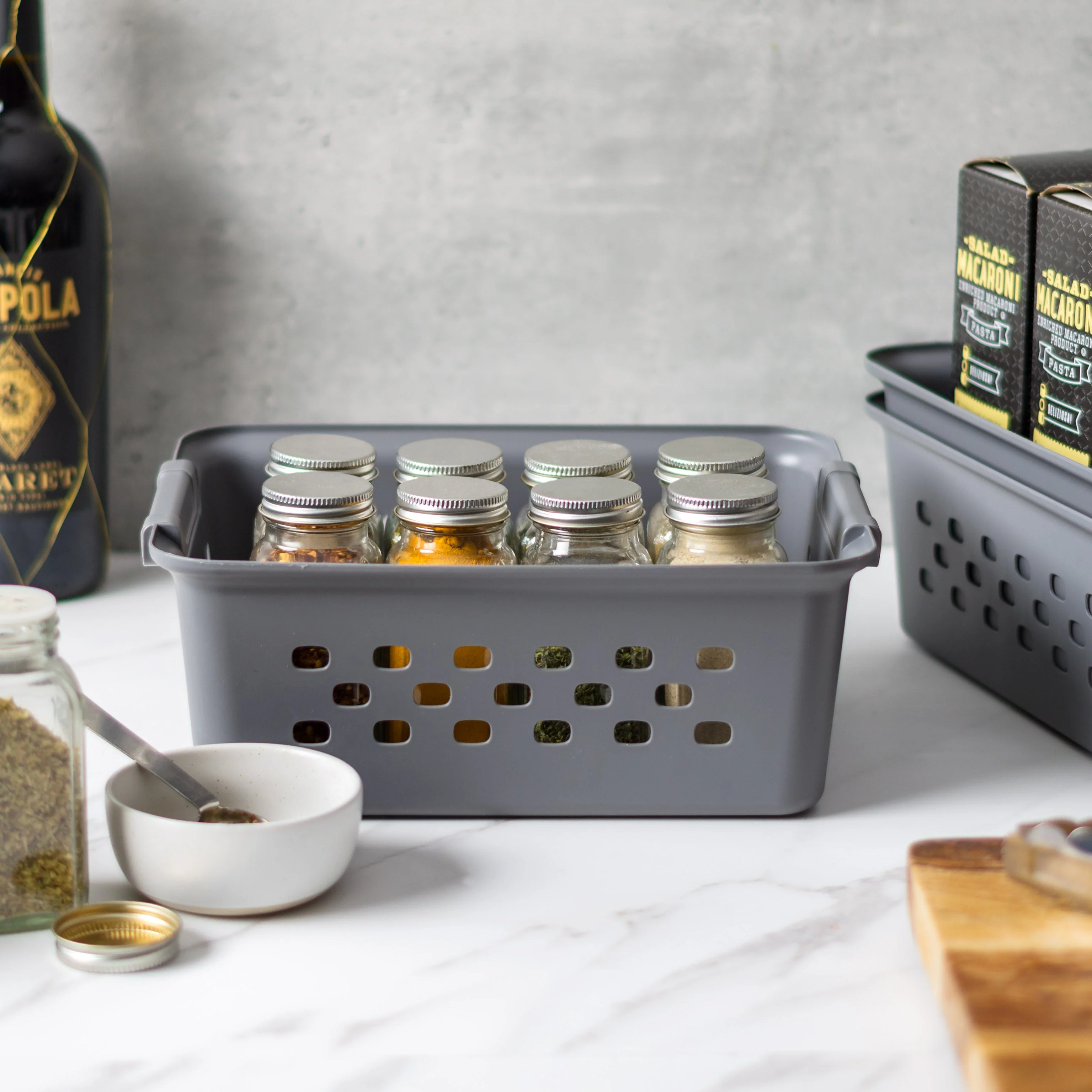 Small Organizer Storage Basket, Gray, Pack of 10 - Image 5