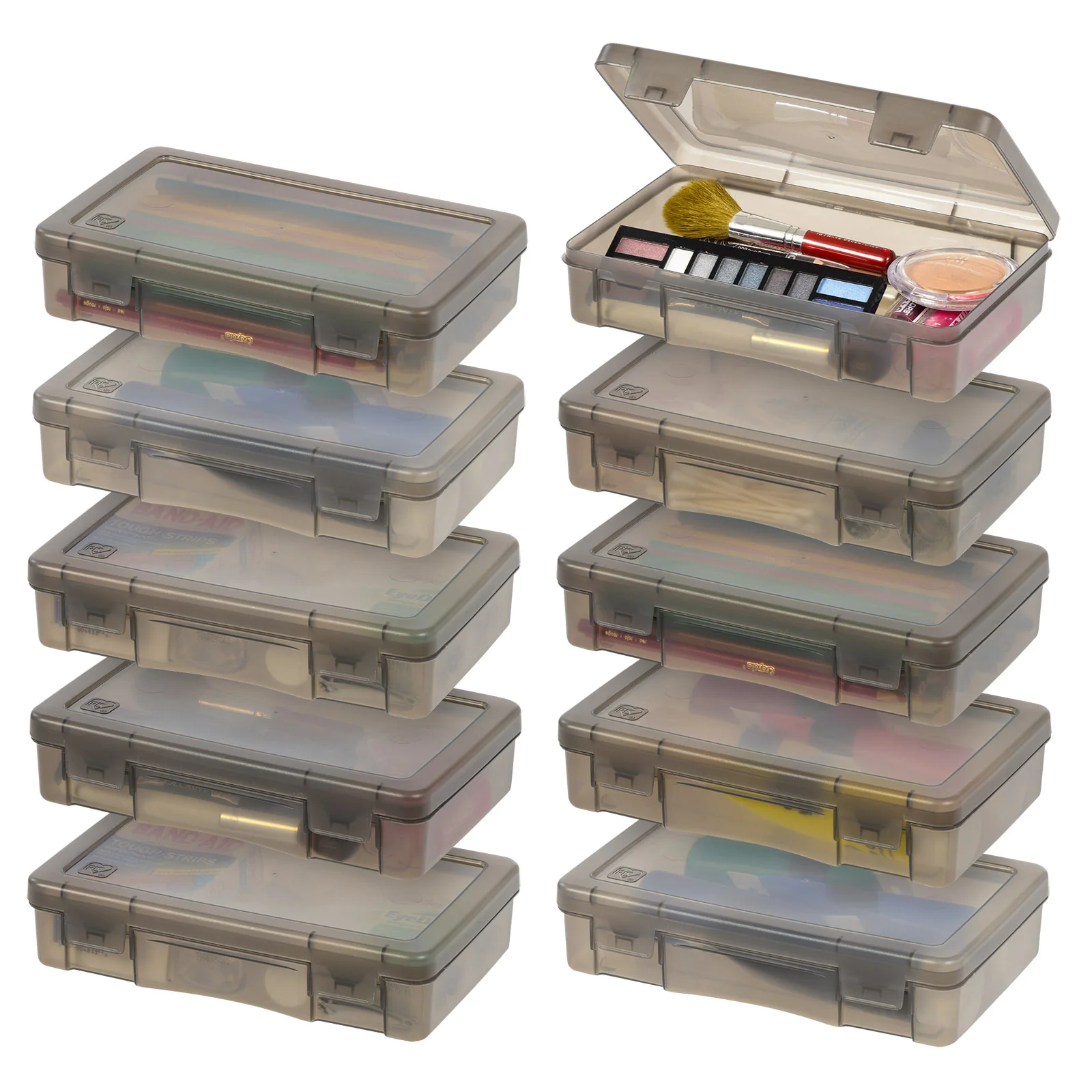 Small Pencil Case, Hobby Art Craft Supply Organizer,Gray, Set of 10 - Image 2