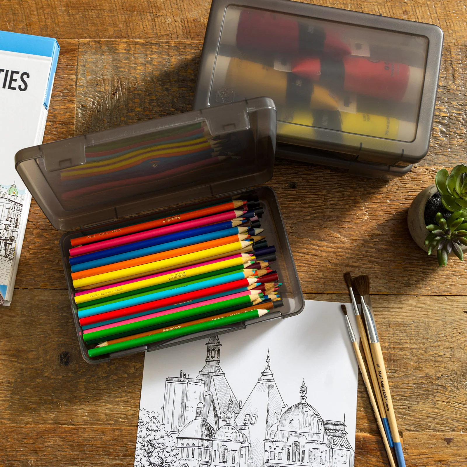 Small Pencil Case, Hobby Art Craft Supply Organizer,Gray, Set of 10 - Image 5