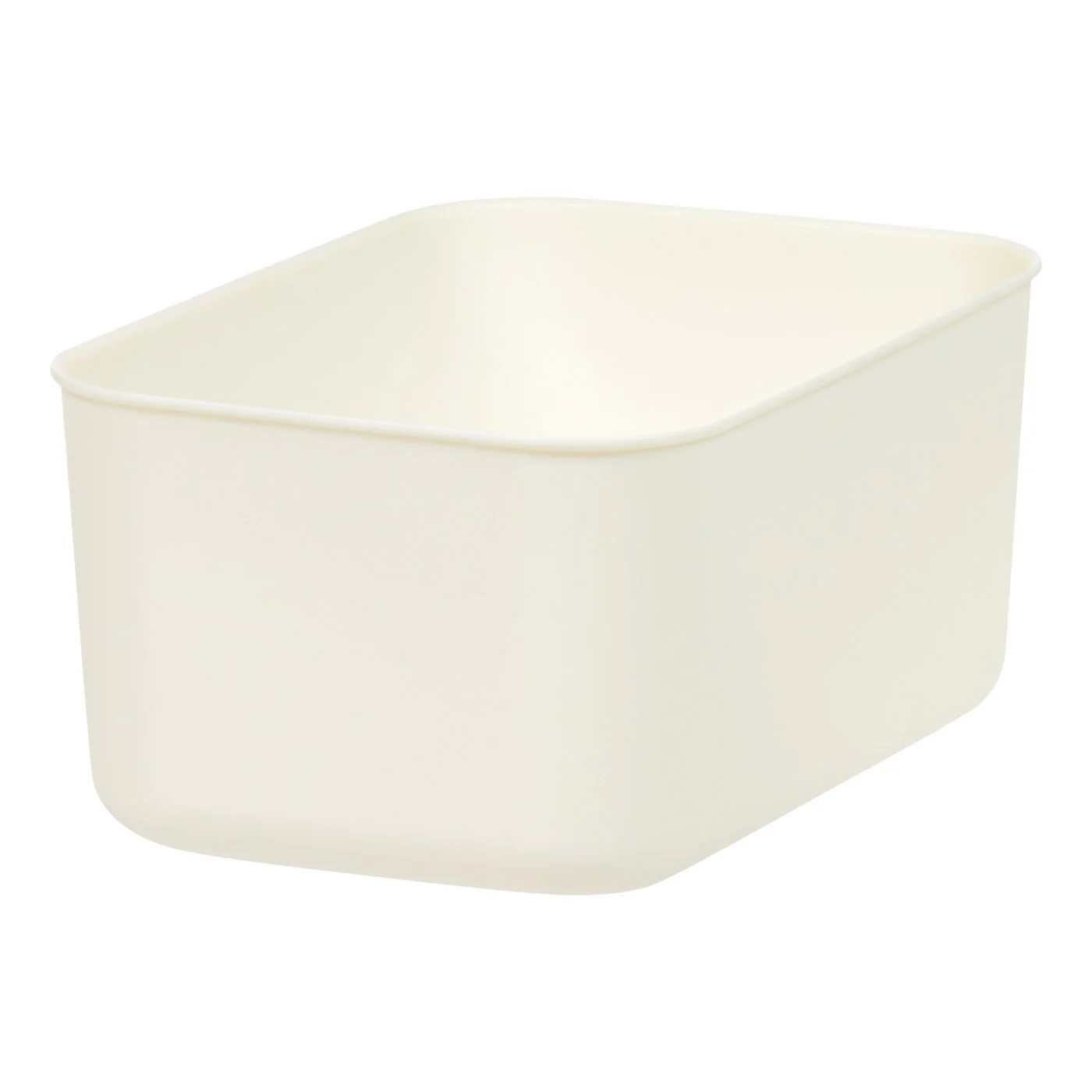 Small Plastic Storage Organizer Basket, Off-White