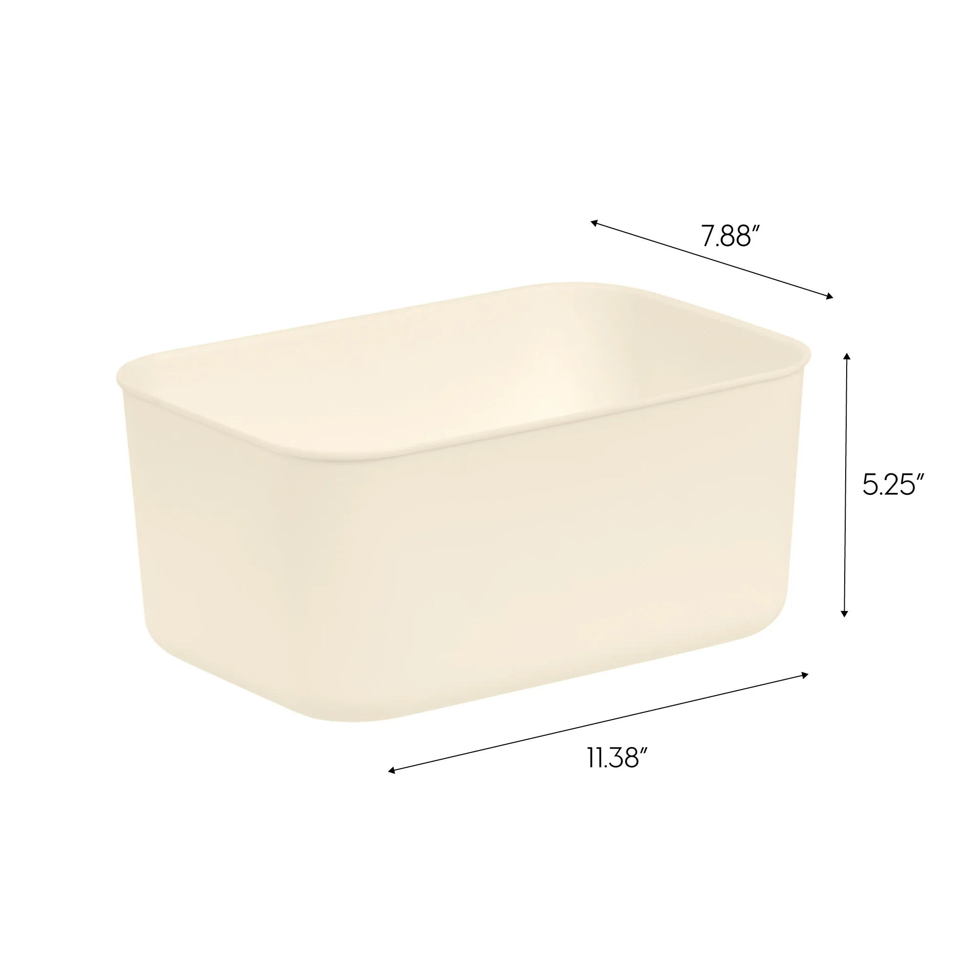 Small Plastic Storage Organizer Basket, Off-White - Image 8