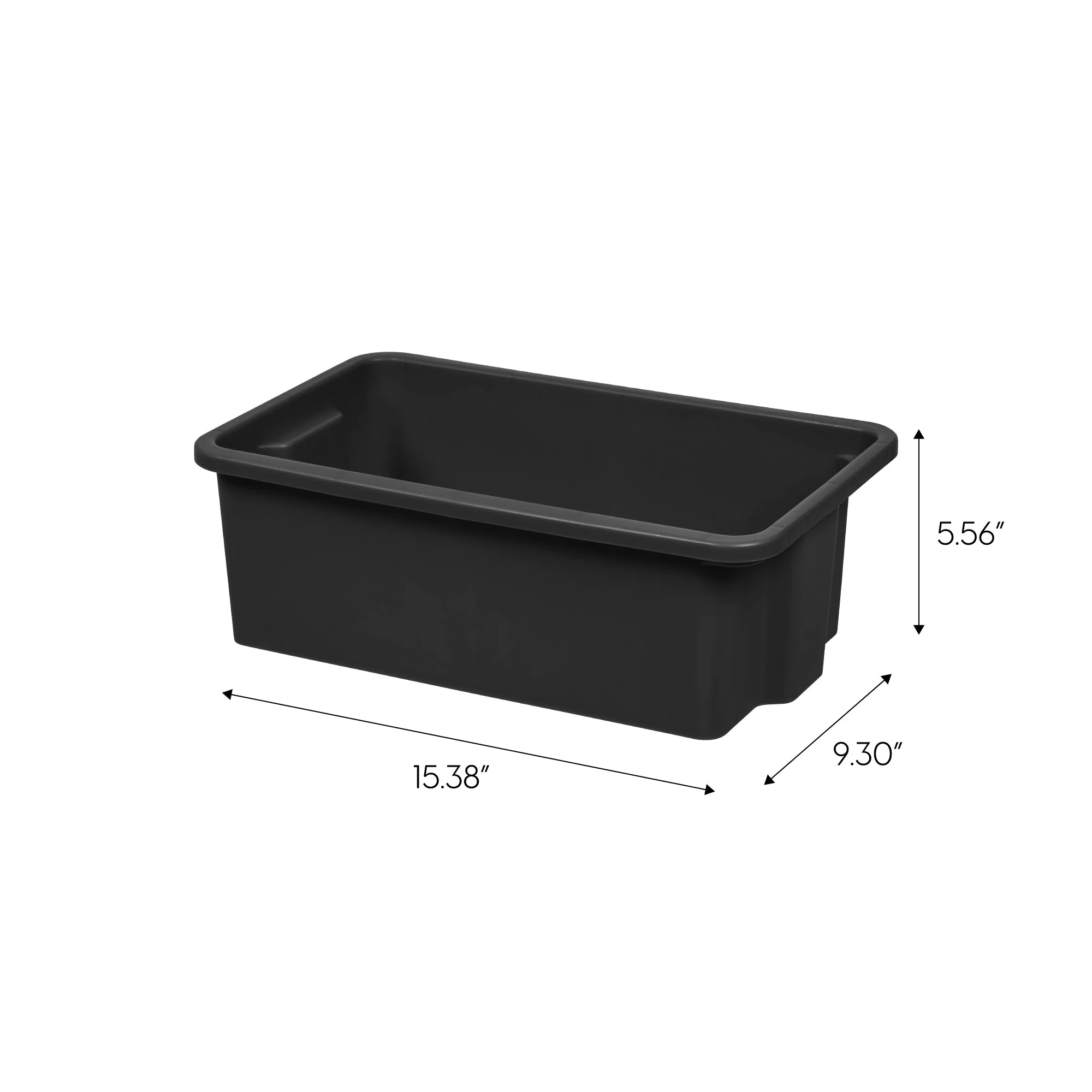 Small Stacking Storage Tray, 4 Pack, Black - Image 7