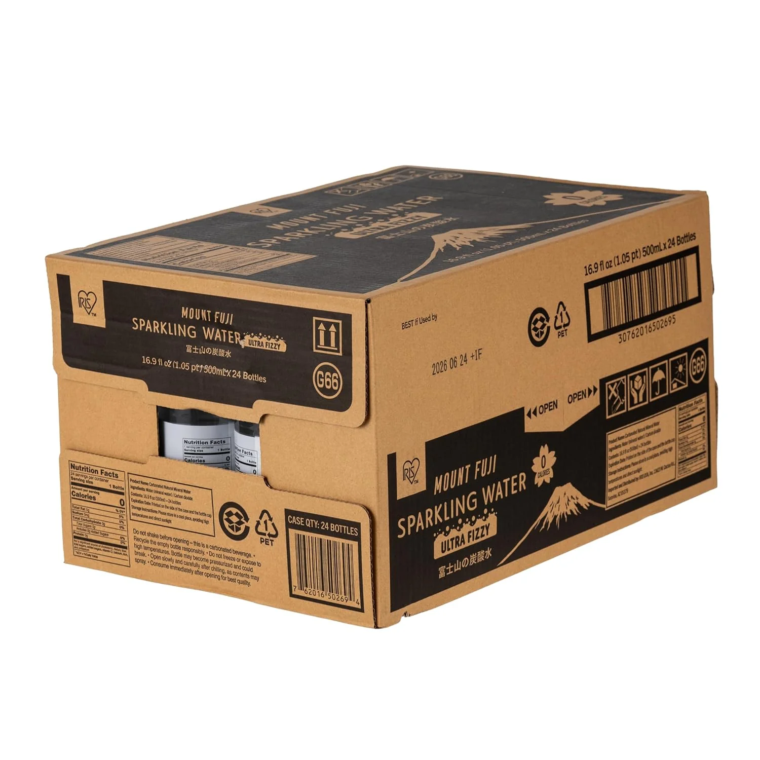 Sparkling Natural Mineral Water, 16.9 fl oz (500ml) Bottles, 24-Pack - Image 4