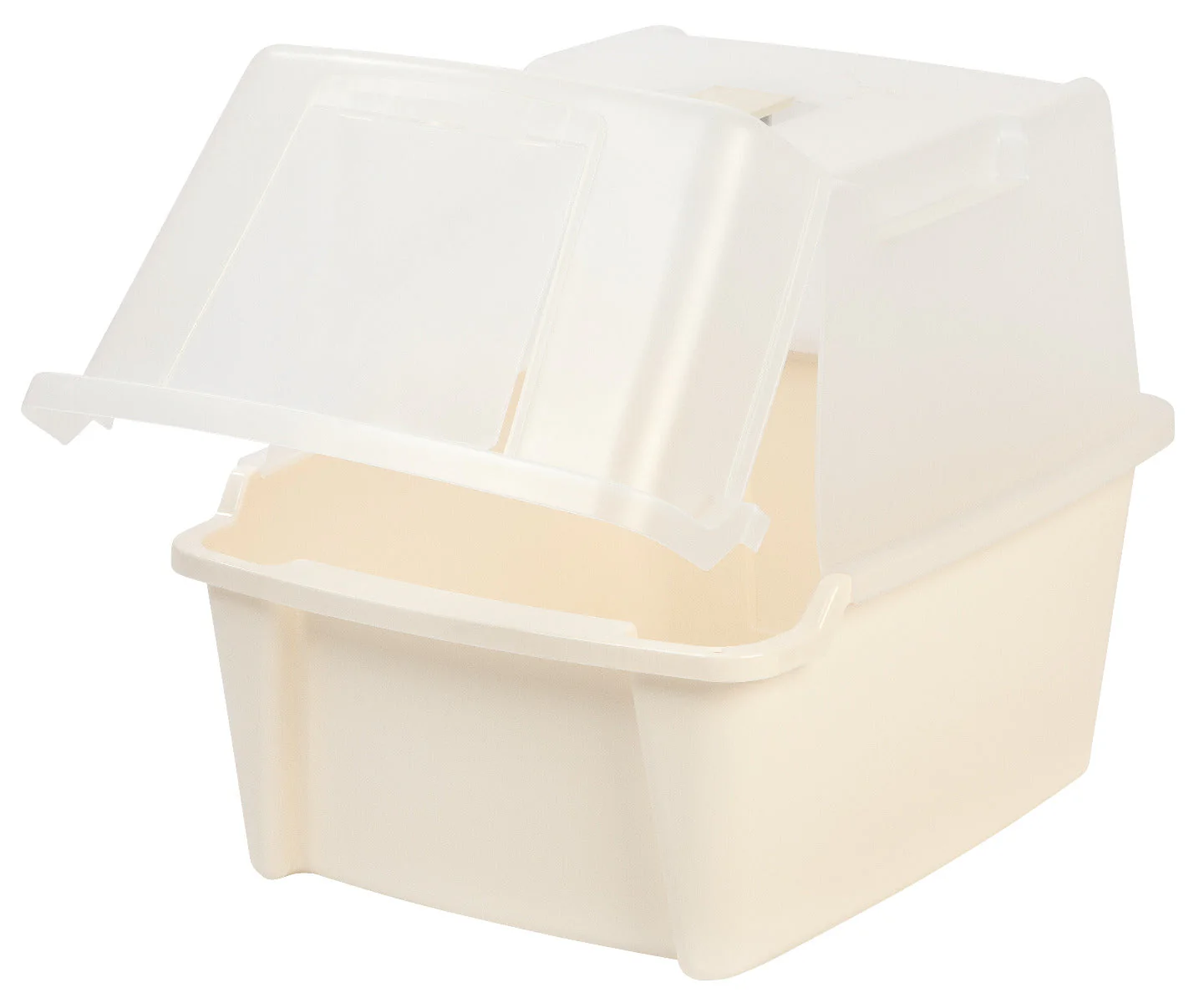 Split-Lid Hooded Litter Box, Off White - Image 4