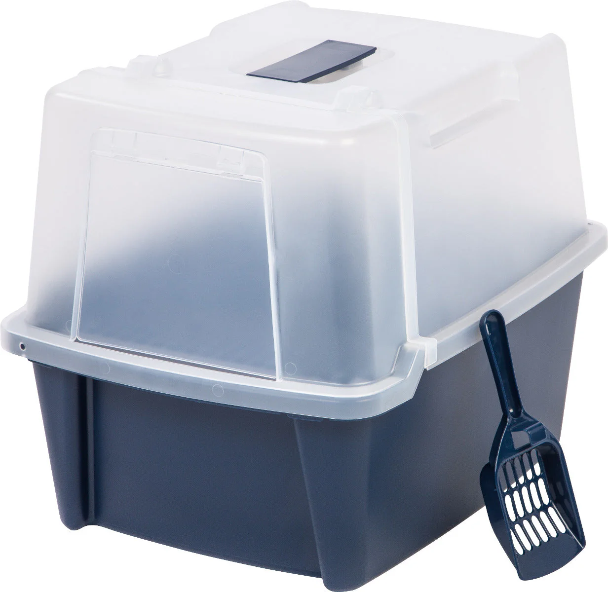 Split-Lid Hooded Litter Box with Scoop - Image 8