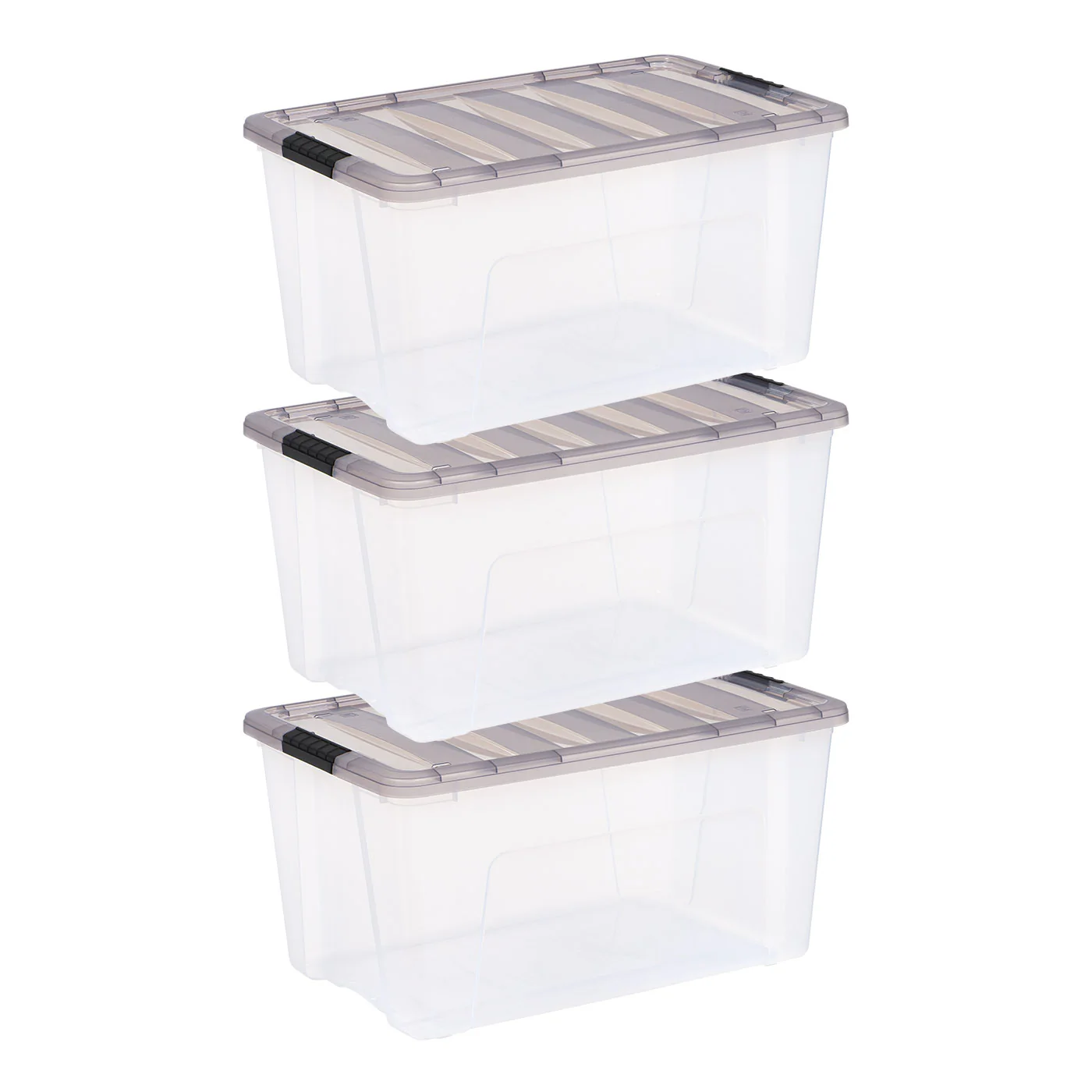 Stack & Pull® Clear storage Box 3 Pack - 18 gal. (72 qt.)
